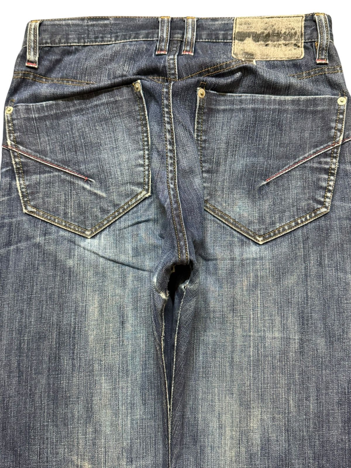 Japanese Brand Vintage Y2K Japan Brand Mud Wash Faded Wide Leg Straight Fit Size US 29 - 5 Thumbnail