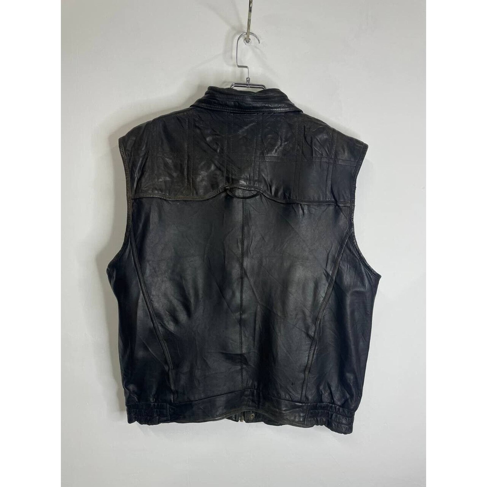 Vintage Vintage Black Leather Biker Vest Kunst Size XL Size US XL / EU 56 / 4 - 4 Thumbnail