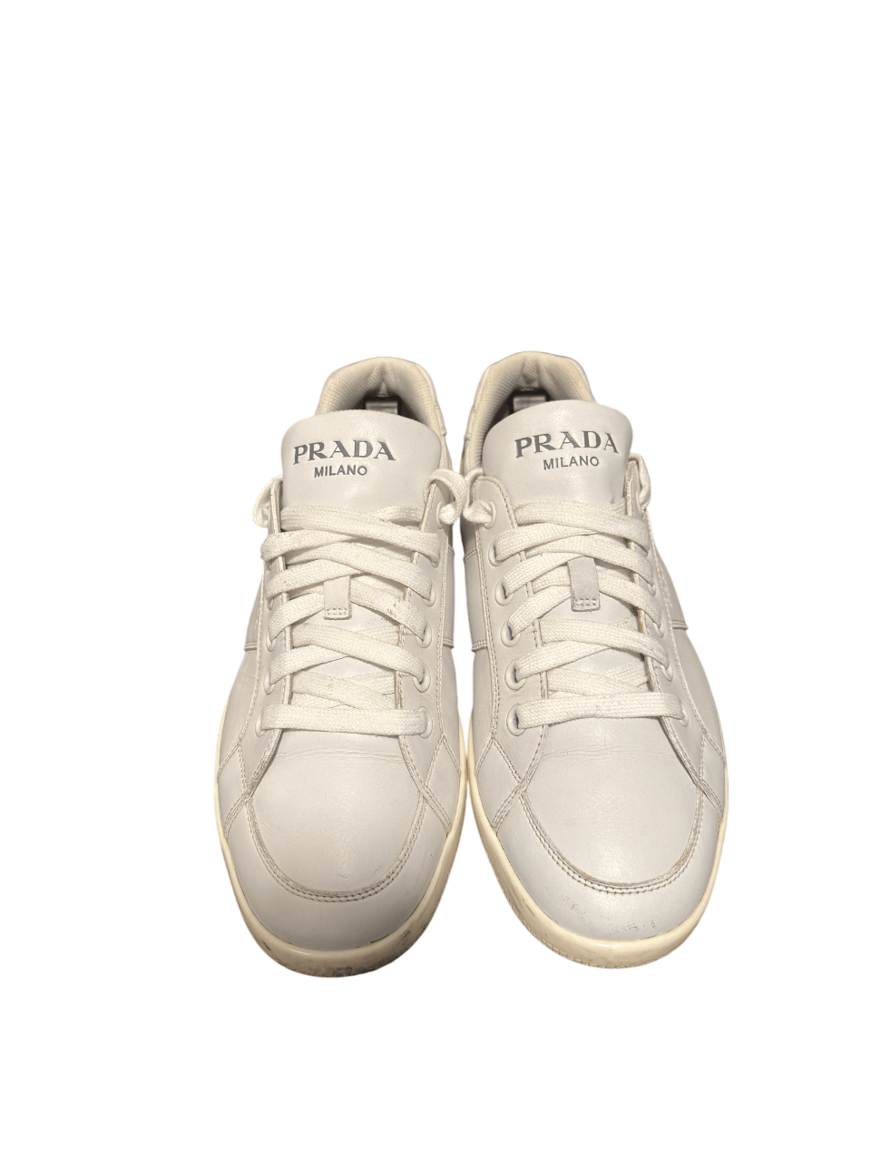 Prada Prada Milano White Leather Sneakers Size 8 Size US 9 / EU 42 - 8 Thumbnail