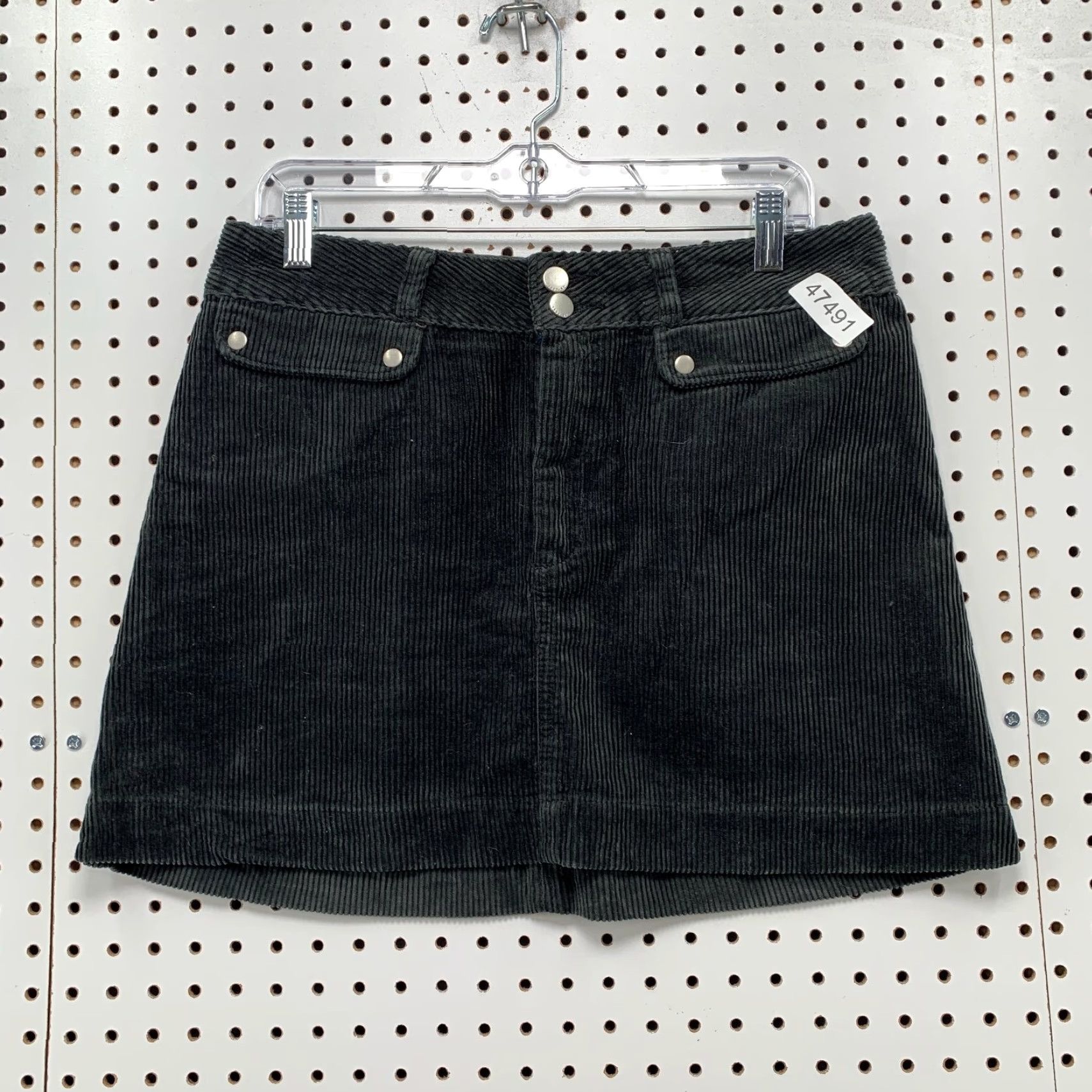 Abercrombie & Fitch Abercrombie & Fitch Corduroy A-Line Skirt Womens 10 Black 100% Cotton 32x16 Shrt Casual Women Size 32" / US 10 / IT 46 - 2 Thumbnail