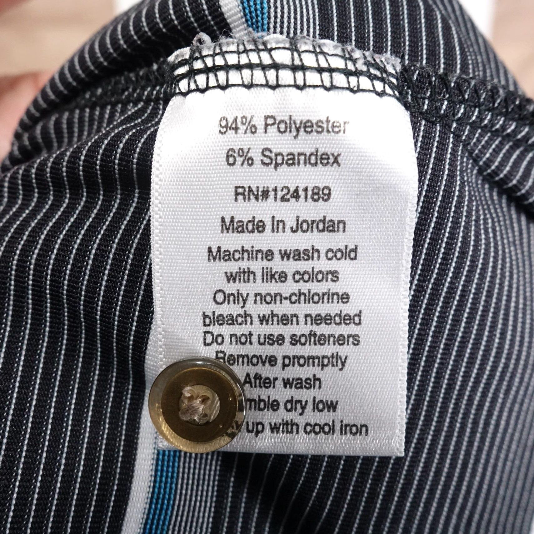 Vintage Kirkland Signature Performance Polo Shirt Mens M Black Gray Striped Short Sleeve Golf Shirt Size US M / EU 48-50 / 2 - 7 Thumbnail