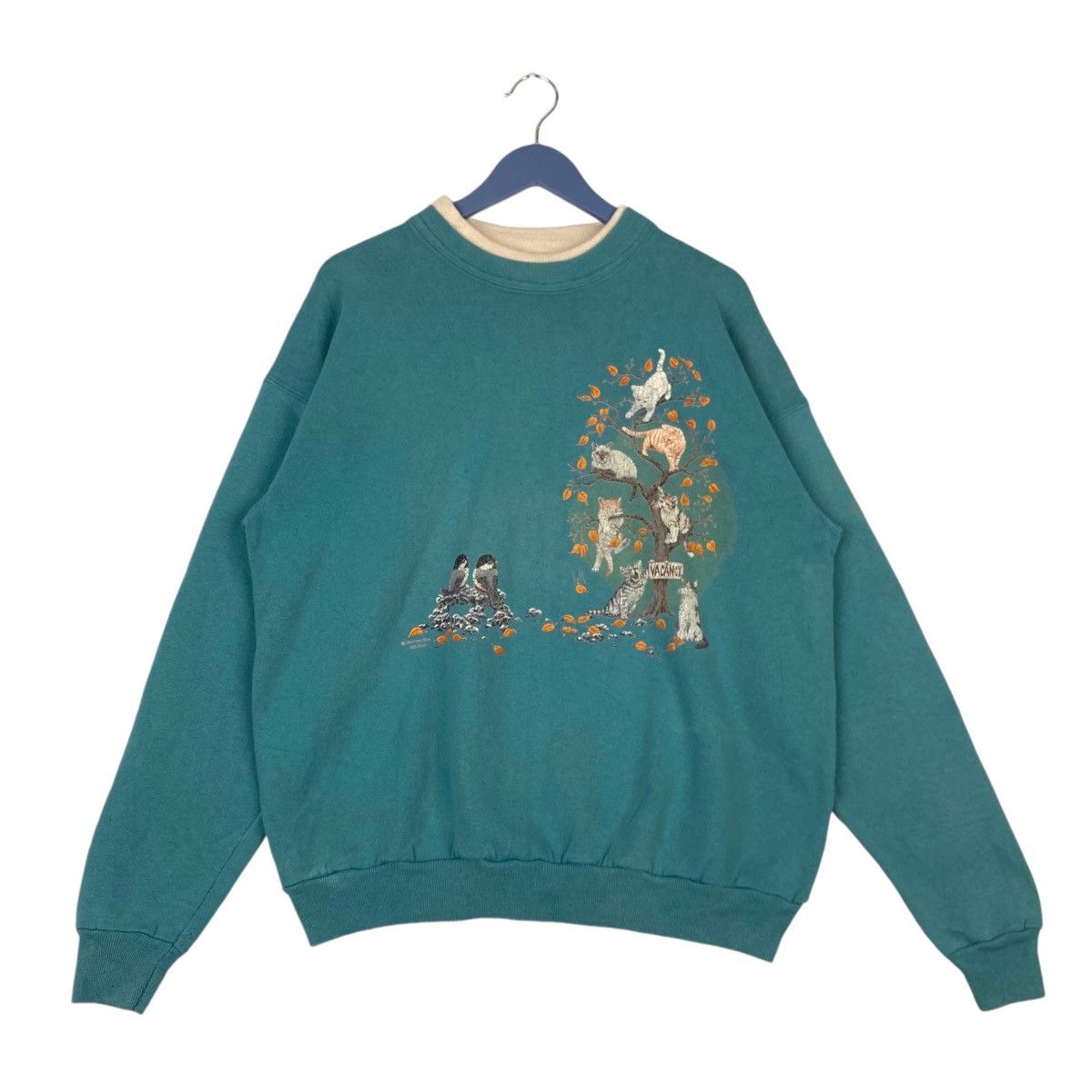 Vintage Vintage 90s Morning Sun Bird And Kitten Graphic Sweatshirt Size L / US 10 / IT 46 - 1 Thumbnail