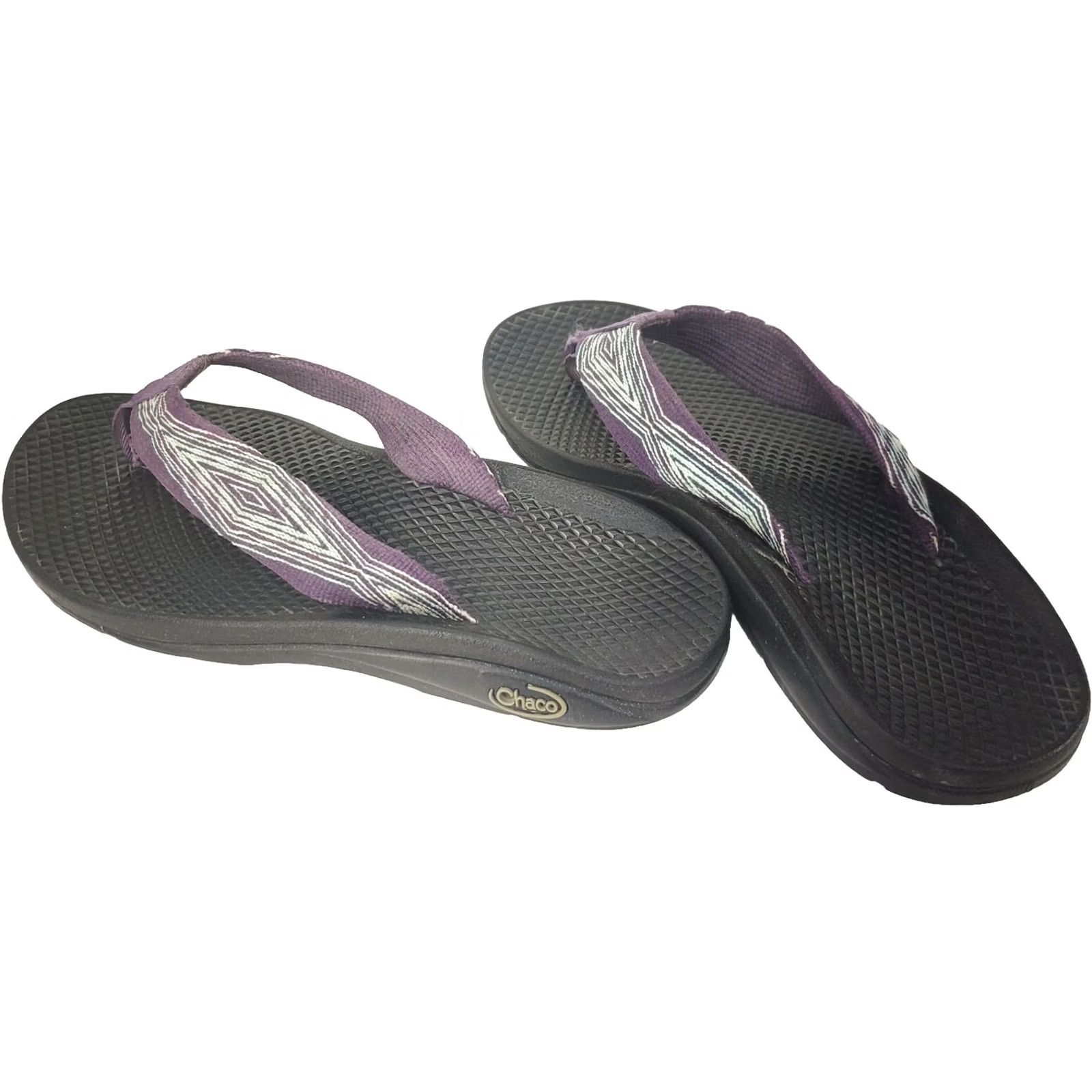 Chaco Chaco Flip Ecotread Sandal Women 6 Purple Teal Geometric Cushy Comfort Summer Shoes Size US 6 / IT 36 - 5 Thumbnail