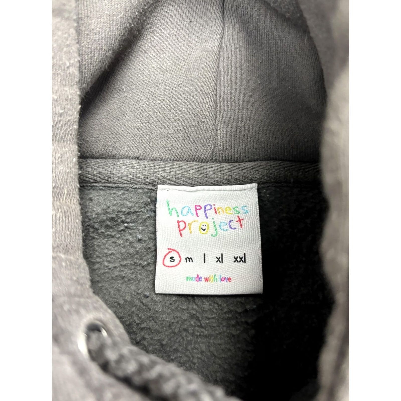 Vintage Happiness Project Hoodie Mens Small Gray Fleece Pullover Logo Graphic Front Size US S / EU 44-46 / 1 - 2 Thumbnail
