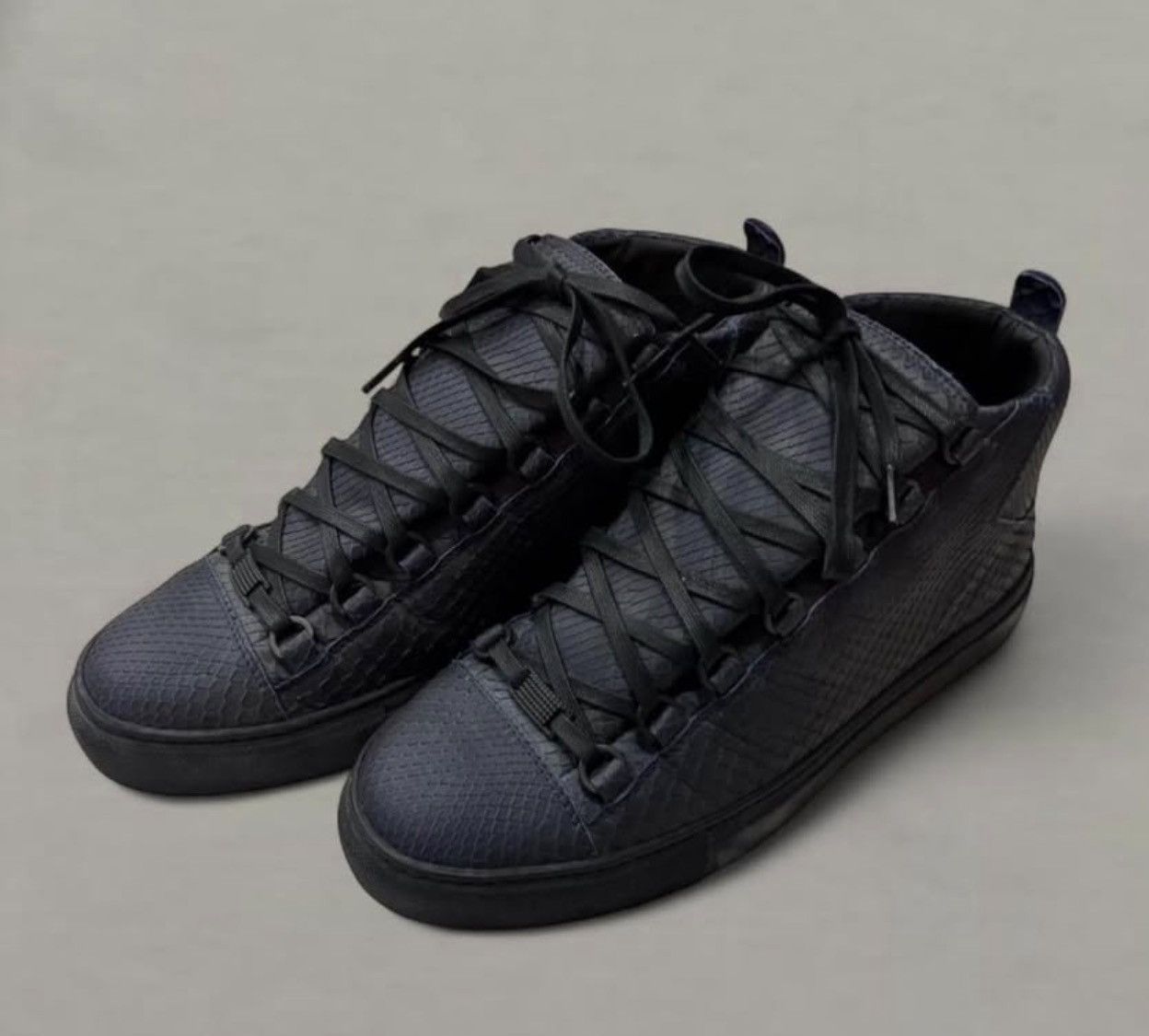 Balenciaga Balenciaga Arena Python Leather Noir Bleu Hightop Sneaker 41 Size US 8.5 / EU 41-42 - 2 Thumbnail
