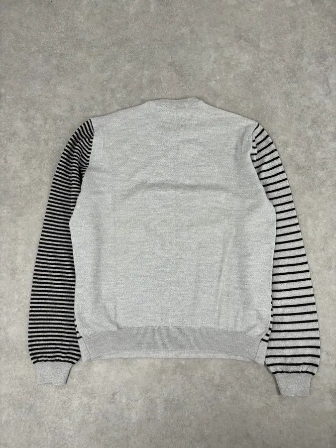 Daniele Alessandrini Daniele Alessandrini Grey & Black Striped Wool Sweater Size US S / EU 44-46 / 1 - 5 Thumbnail