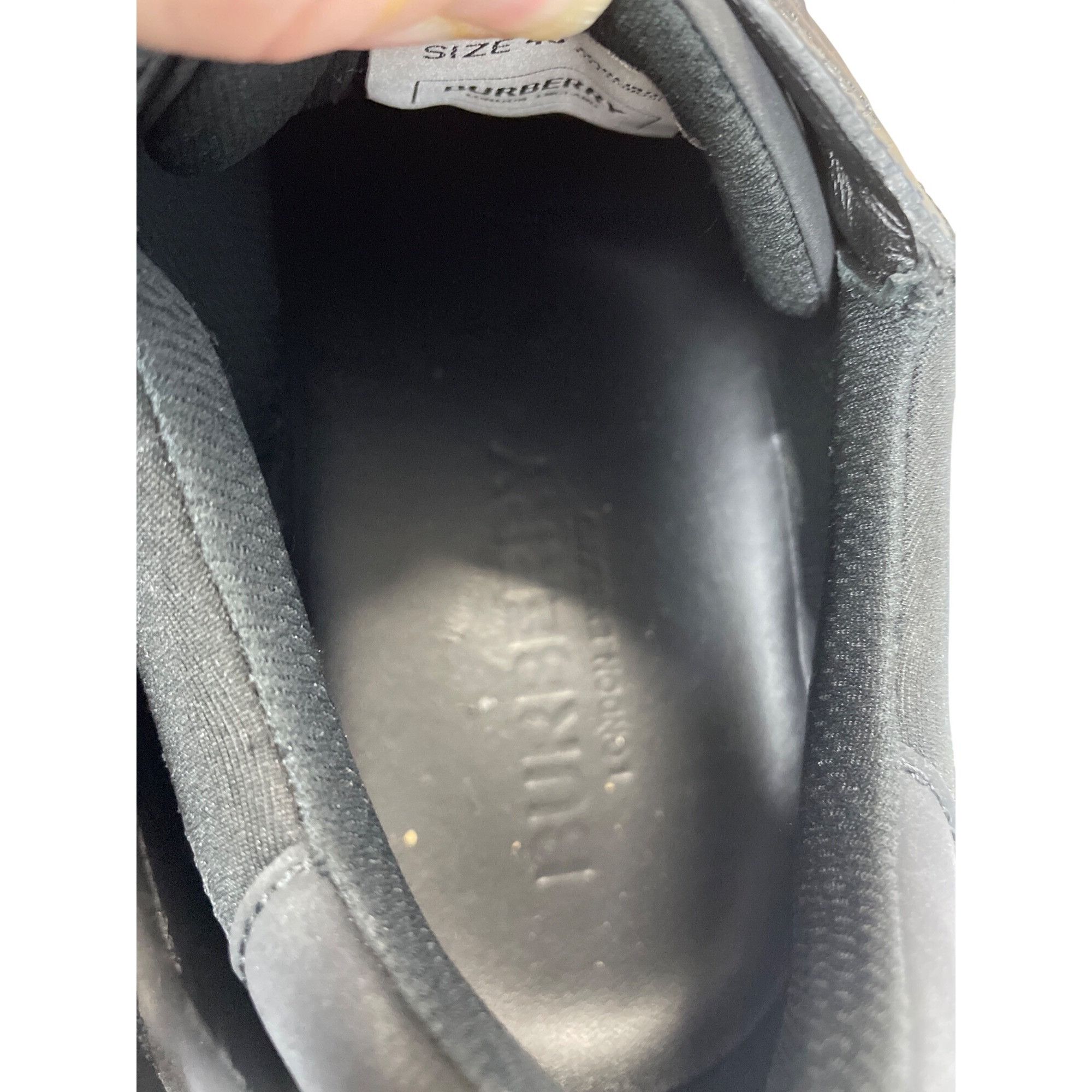 Burberry Burberry Auth Mens Black Kingdom Leather Hook loop Mesh Snea Size US 13 / EU 46 - 14 Thumbnail