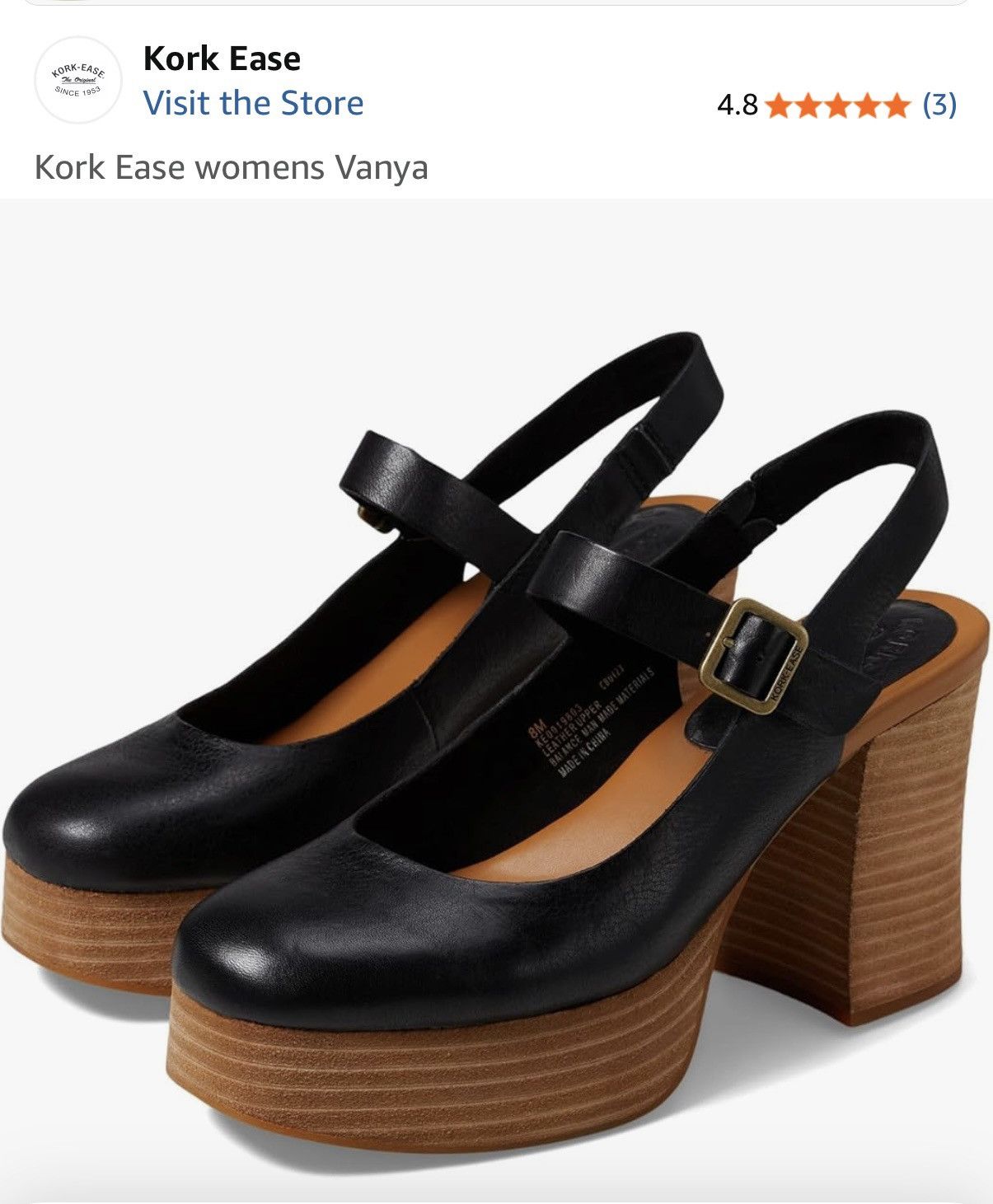 Kork-Ease Kork-Ease Vanya Slingback Platform Black Leather Sandals Size US 9 / IT 39 - 14 Thumbnail