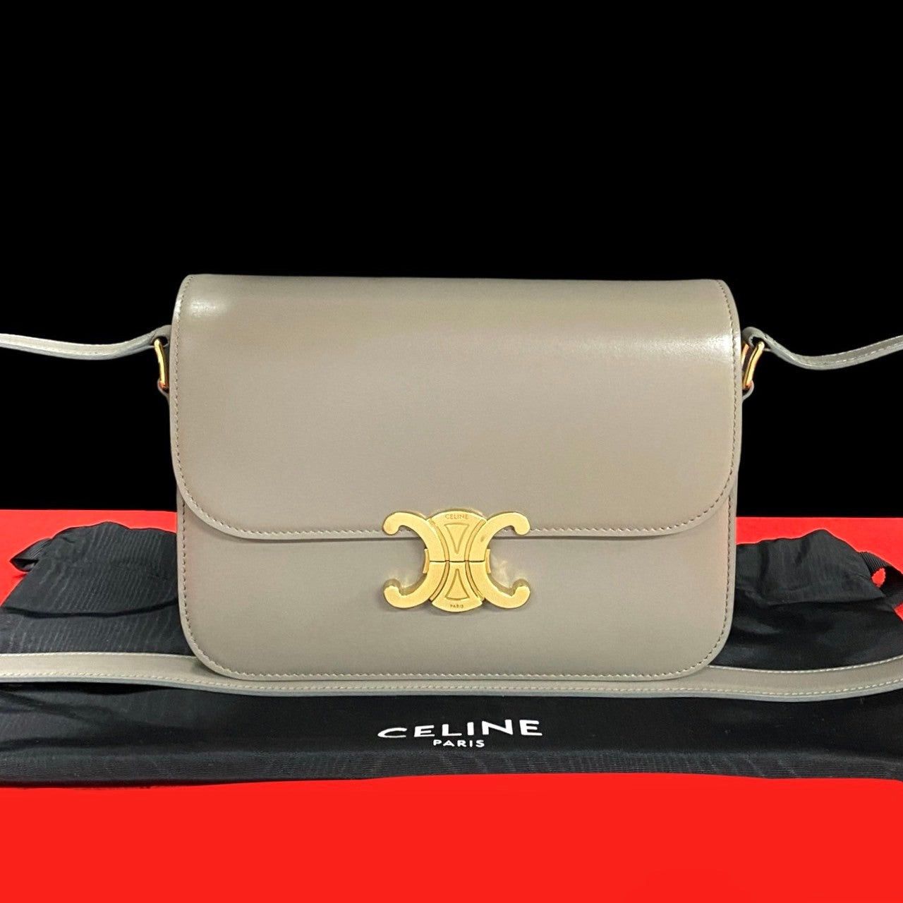 Celine Celine Shoulder Bag Grey Leather Size ONE SIZE - 1 Thumbnail