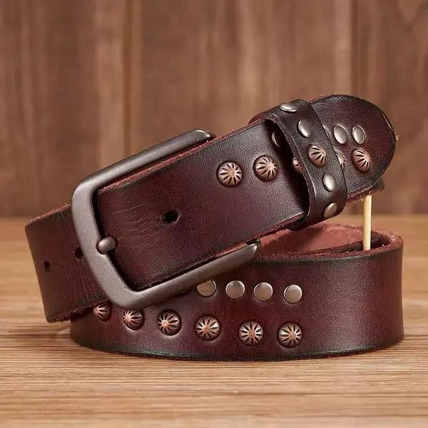 Cowboy Equipment Komura x Fujii 110 cm Real Cowskin Genuine Leather Belt Size ONE SIZE - 3 Thumbnail