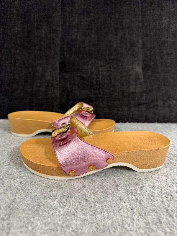 Celine Celine Paris x Dr. School Wooden Clog Mules Leather 36 Size US 6 / IT 36 - 4 Thumbnail