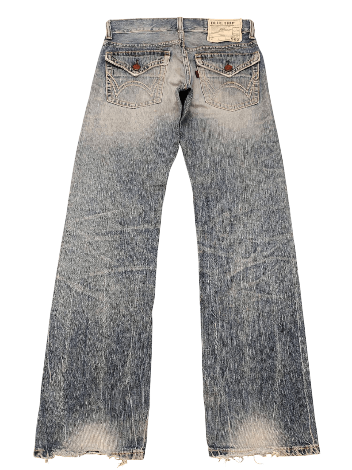 If Six Was Nine Vintage Edwin 503 Distress Faded Clawmark Denim Jeans Size US 29 - 9 Thumbnail
