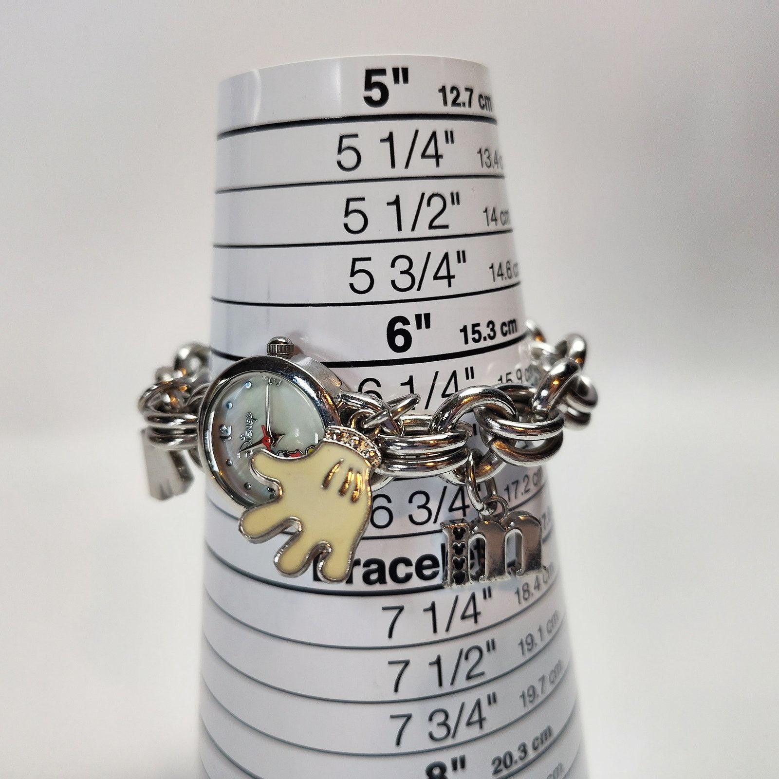 Disney Disney Mickey Mouse Charm Bracelet Watch Silver Glove Dangle Size ONE SIZE - 7 Thumbnail