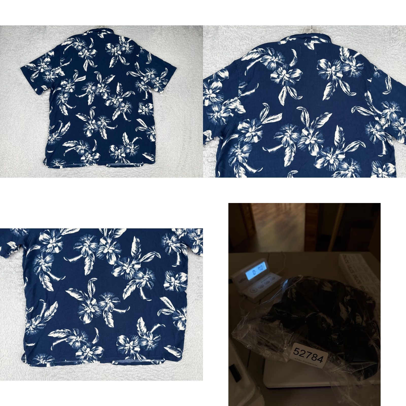 Old Navy Old Navy Button-Up Shirt Men Large Blue Floral Leaf Hawaiian Cotton Beach Slimming Size US L / EU 52-54 / 3 - 9 Thumbnail