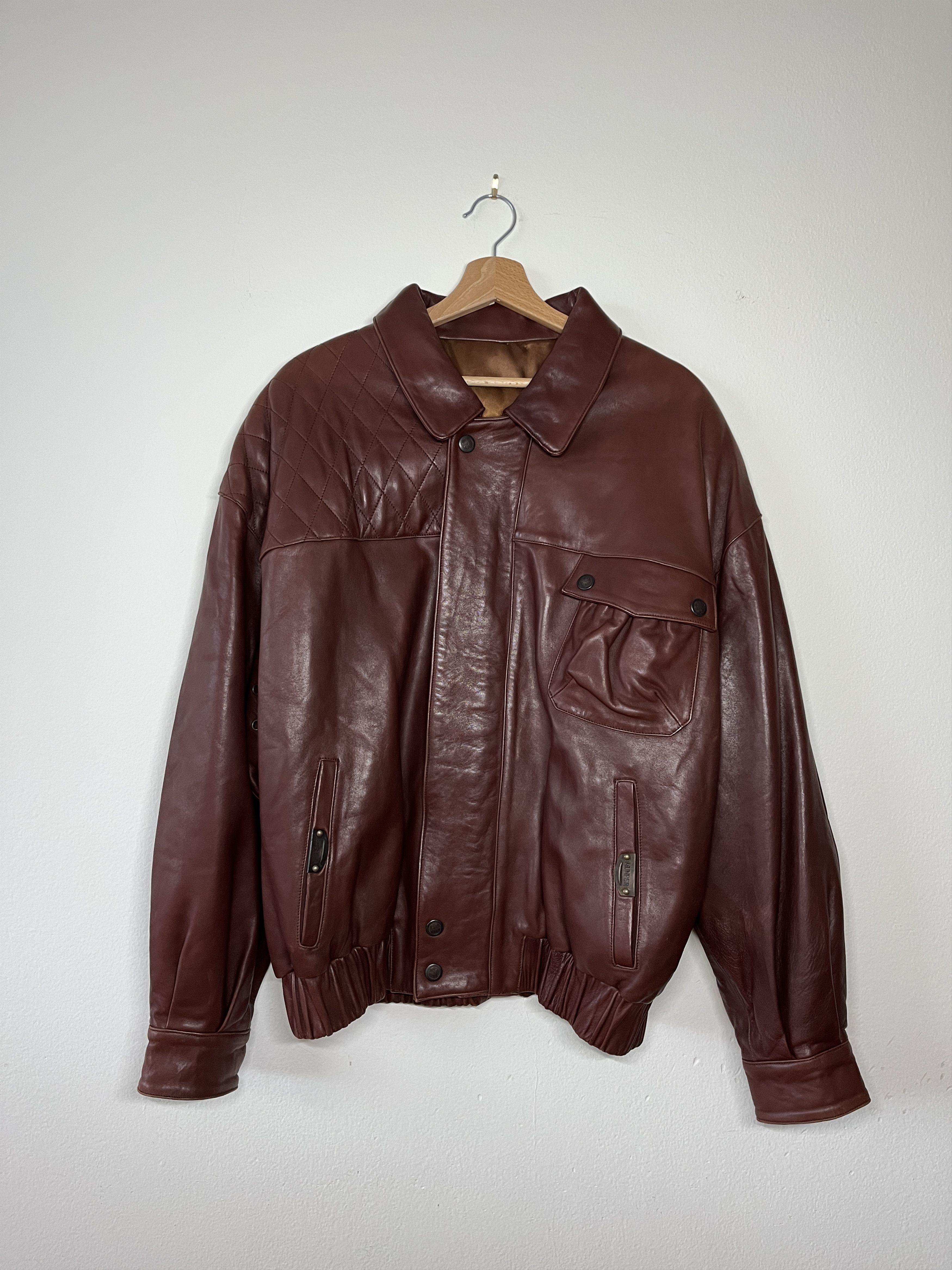 Vintage Munper brown leather jacket y2k vintage japanese XL | Grailed