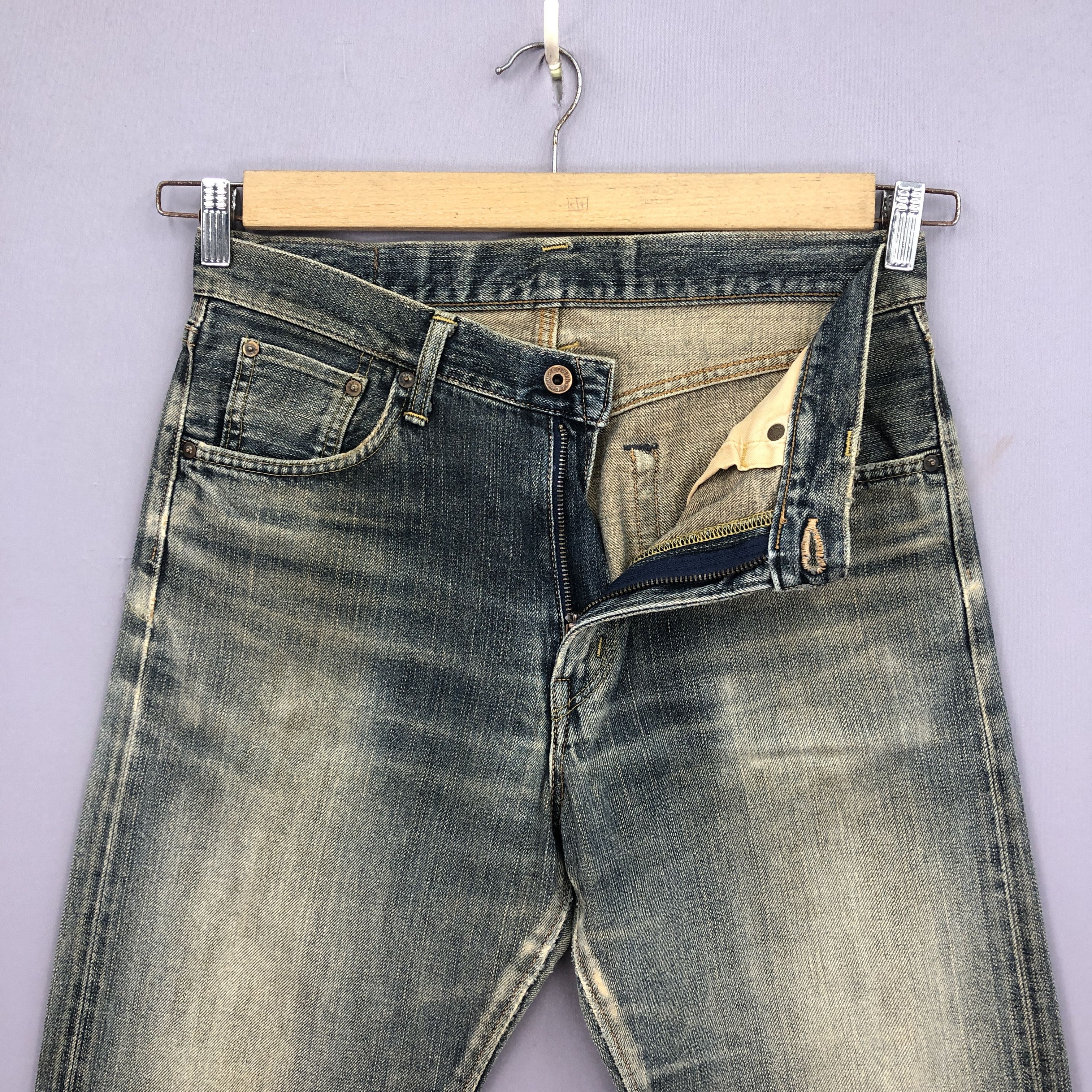 Japanese Brand Vintage 90s Edwin 505zx Selvedge Jeans Mudwash Redline Denim Size US 32 / EU 48 - 6 Thumbnail