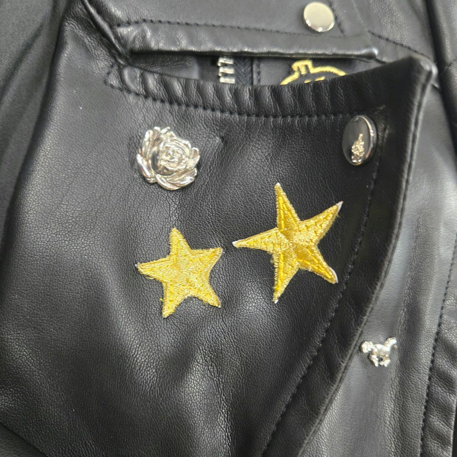 Express Black Faux Leather Moto Jacket Y2K Rocker Size Medium Size M / US 6-8 / IT 42-44 - 11 Thumbnail