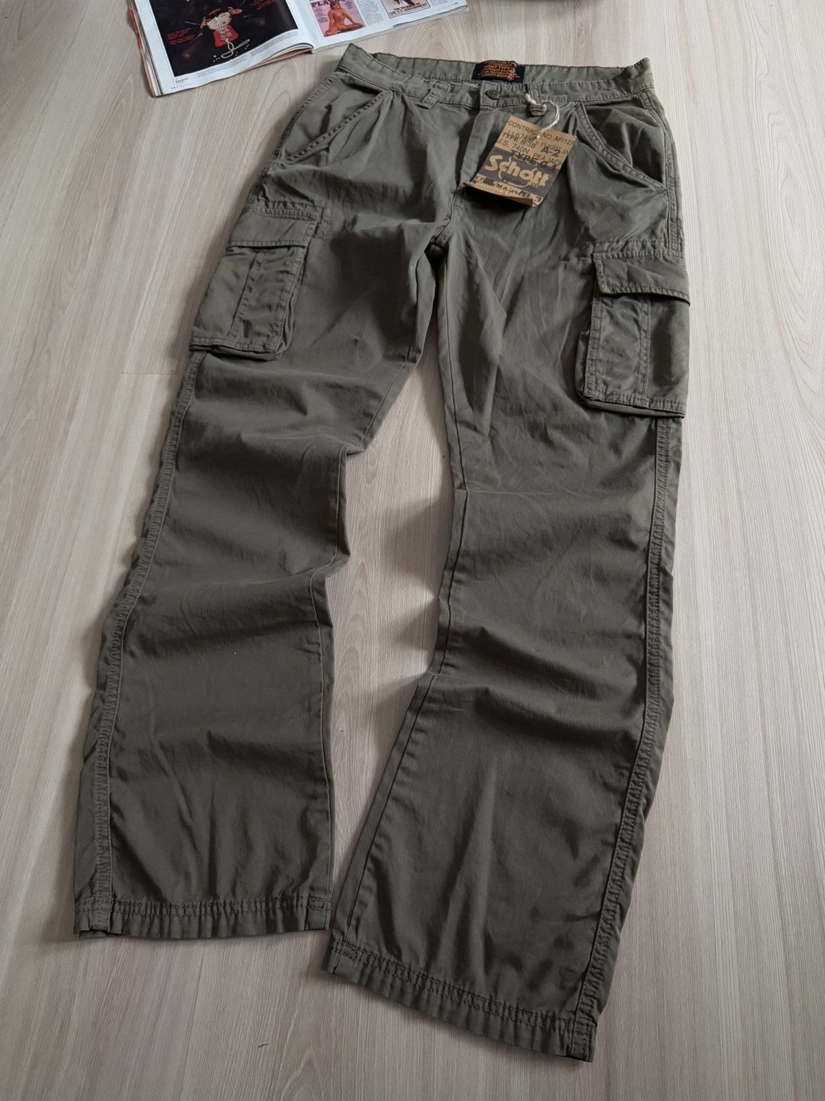 Schott Schott Cargo Pants Khaki Army Style Size US 30 / EU 46 - 1 Thumbnail
