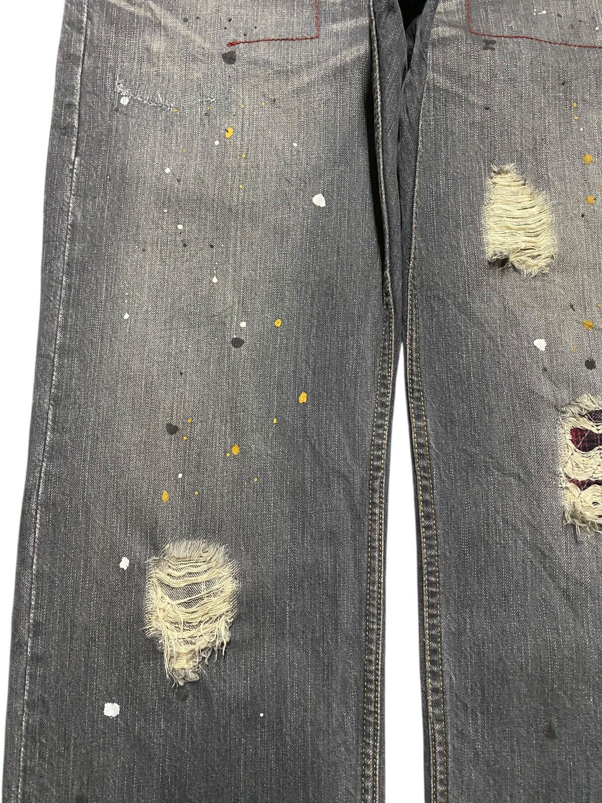 RATS JAPAN Vintage Rattle Trap Paint Splatter Distressed Loose Jeans Size US 35 - 7 Thumbnail