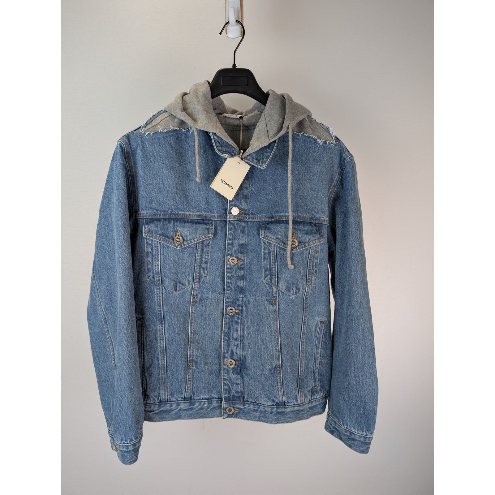 Vetements o1rshd1 Deconstructed Hooded Denim Jacket in Denim Mid Blue Size US M / EU 48-50 / 2 - 2 Thumbnail