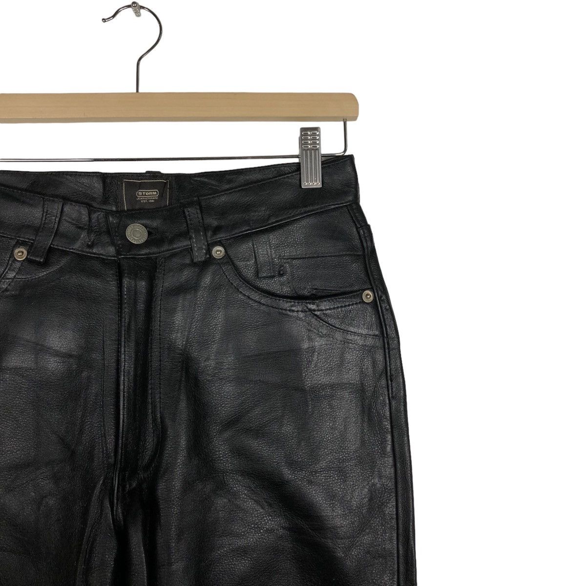Genuine Leather 🔥90’s Riot Riot Genuine Leather Pants Racing Storm Japan Size US 29 - 5 Thumbnail