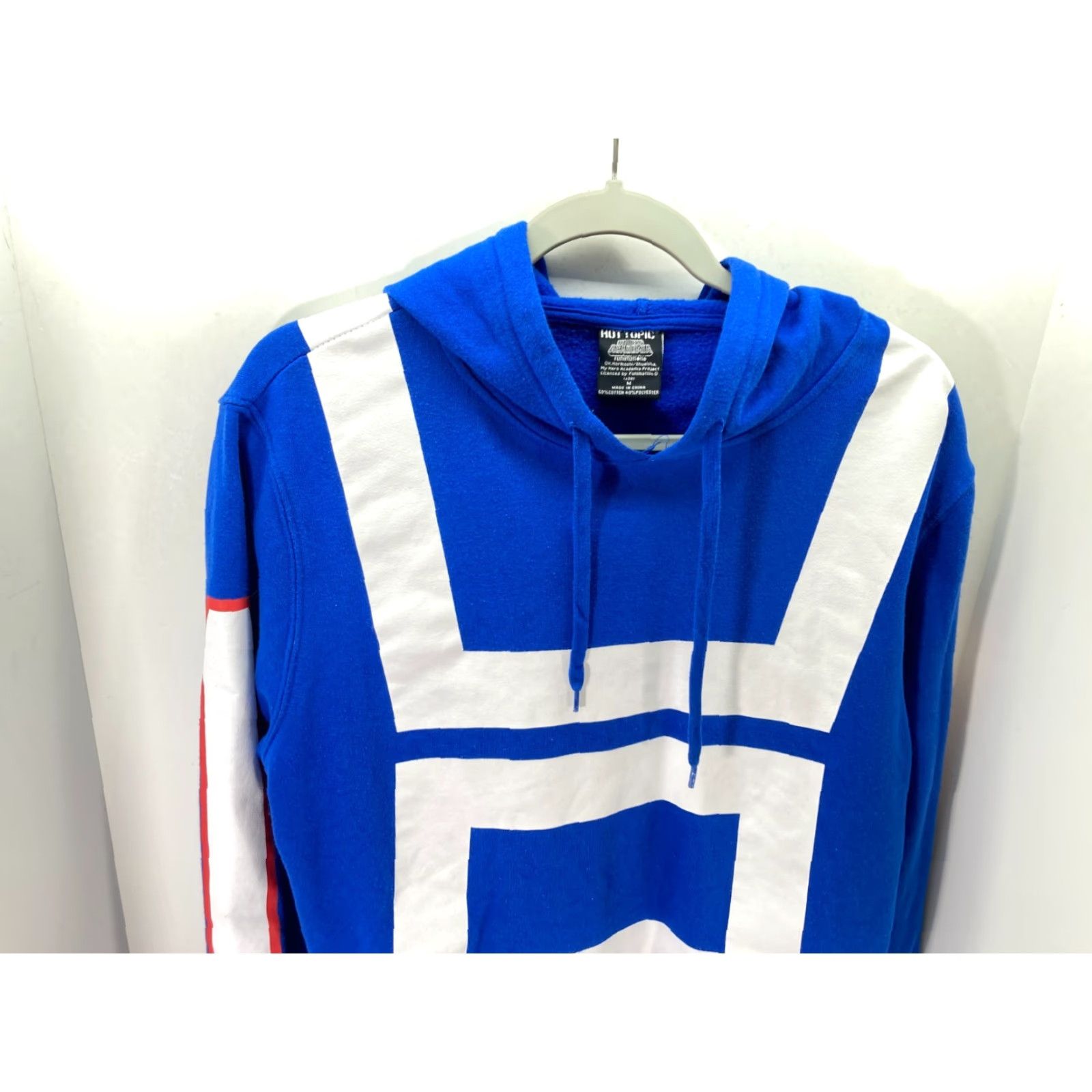 Hot Topic My Hero Academia Hooded Sweatshirt Mens M Blue White Pullover Graphic Print Long Sleeve Hot Topic Sweatshirt Size US M / EU 48-50 / 2 - 4 Thumbnail