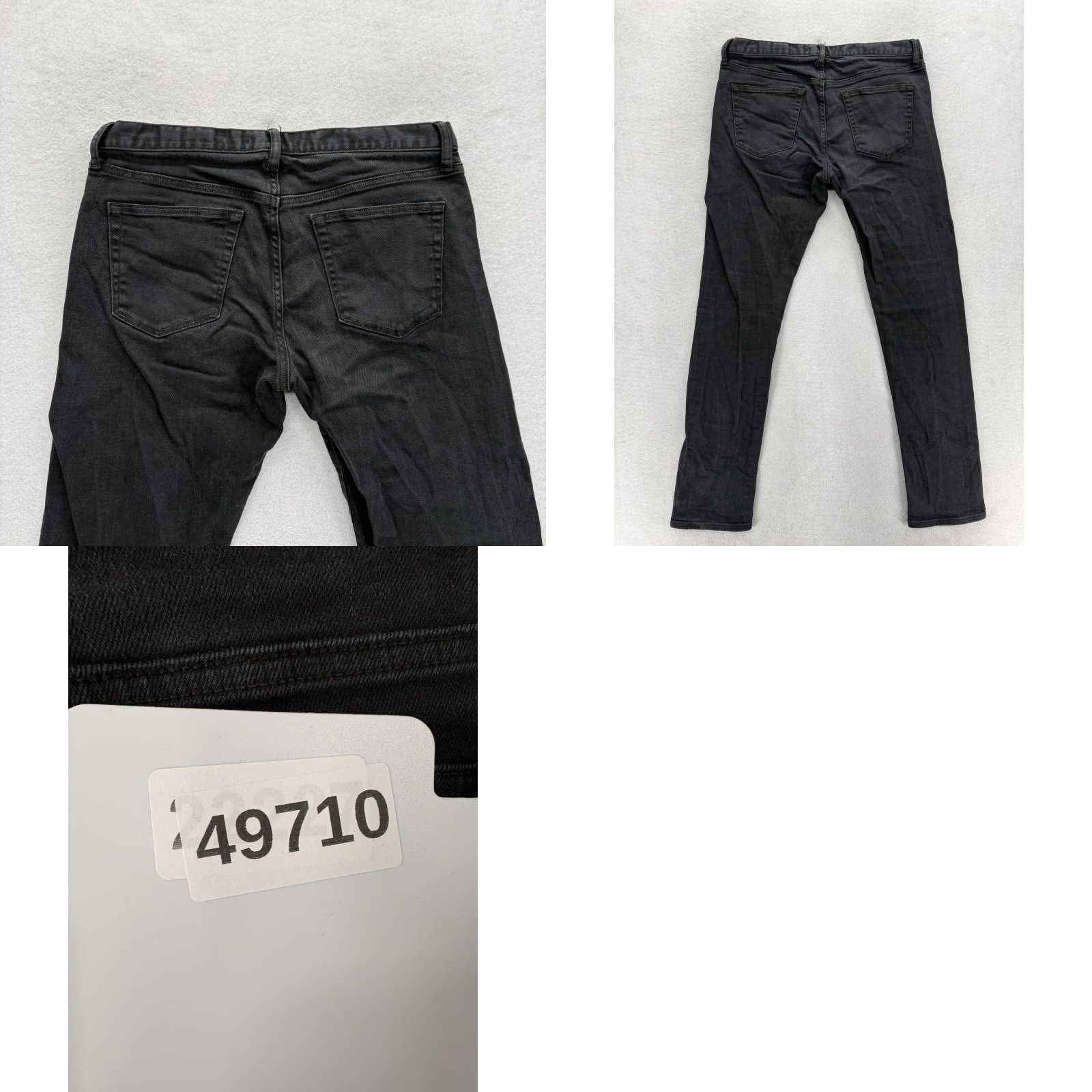 Uniqlo Uniqlo Jeans Mens 33x32 Black Dark Wash Slim Skinny Selvage Stretch Denim Pants Size US 33 - 9 Thumbnail