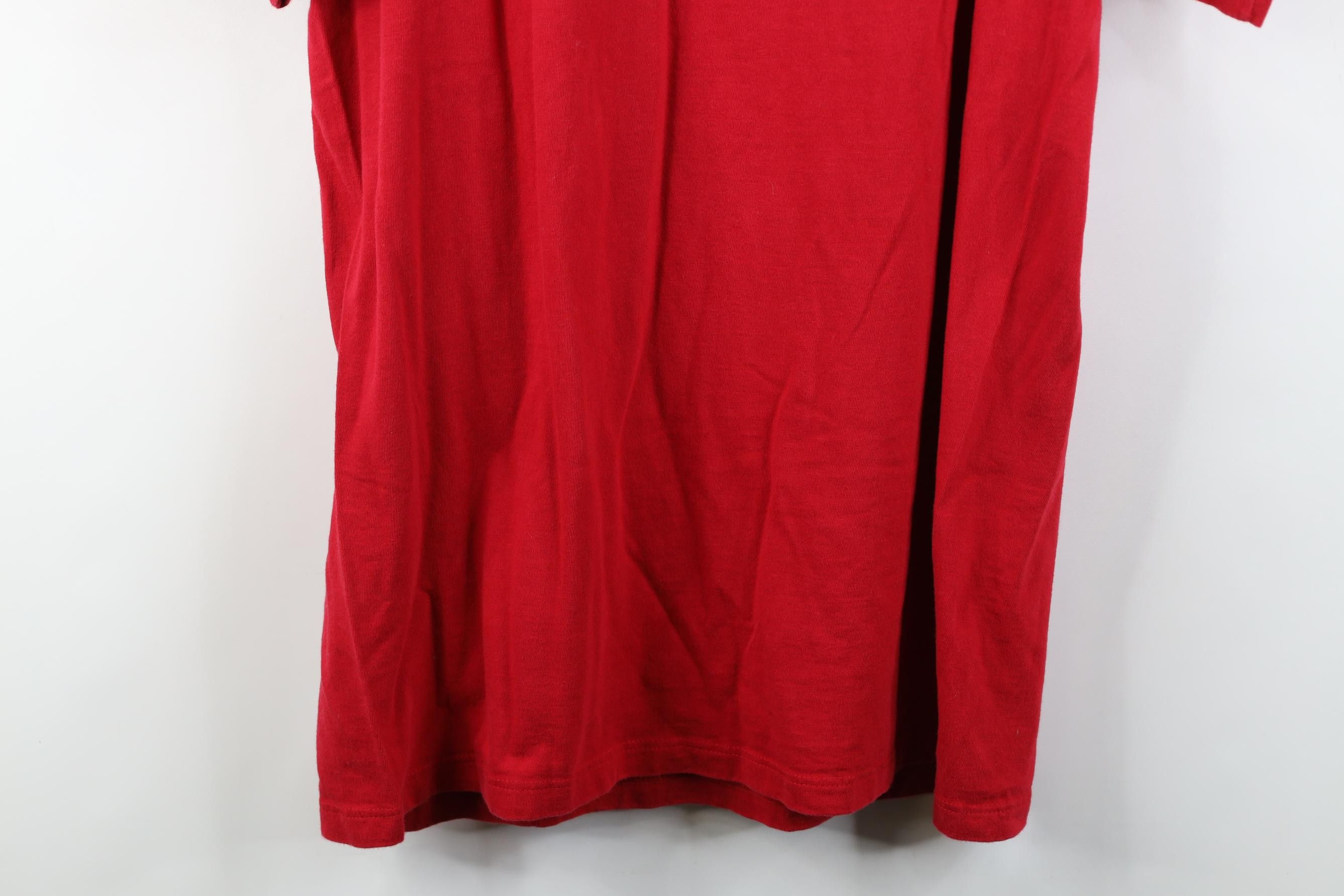 Vintage Vintage 90s Streetwear Heavyweight Cotton T-Shirt Red USA Size US XXL / EU 58 / 5 - 12 Thumbnail