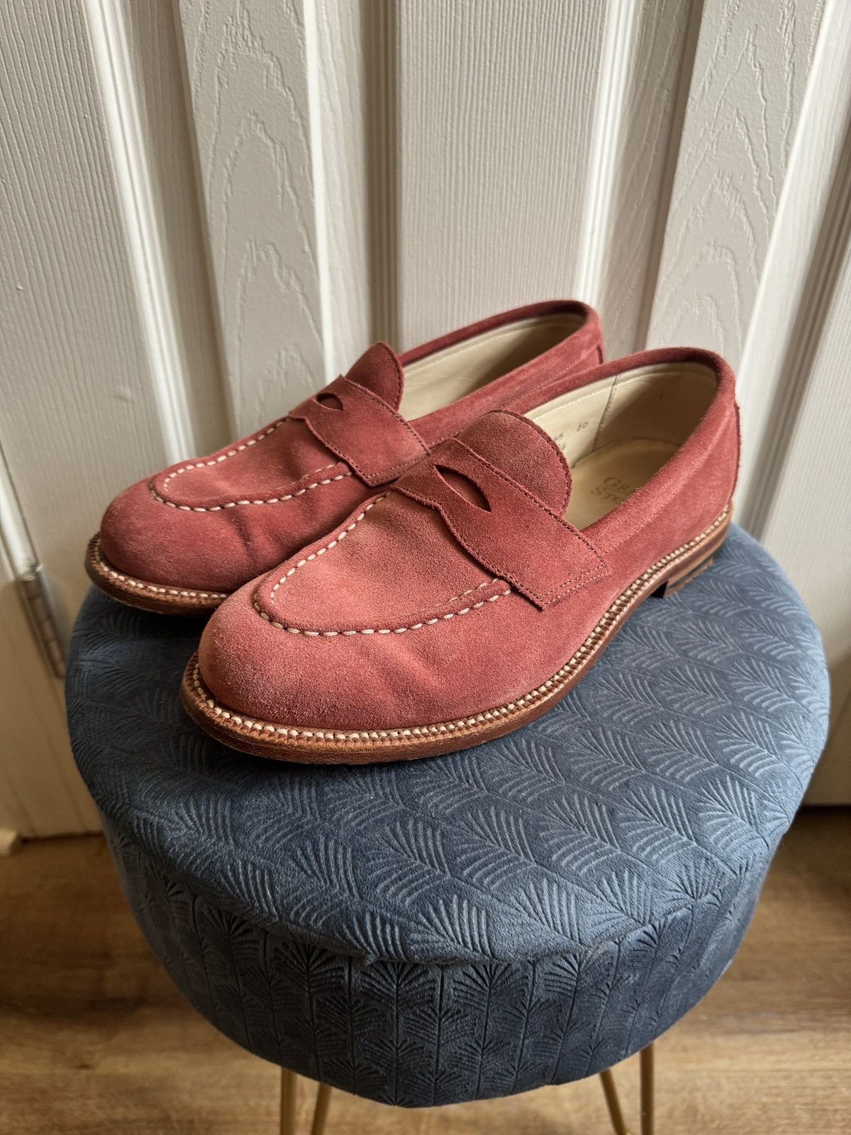 Grant Stone Grant Stone Traveler Penny Loafer CF Stead Coral Suede 6D Size US 6 / EU 39 - 1 Thumbnail
