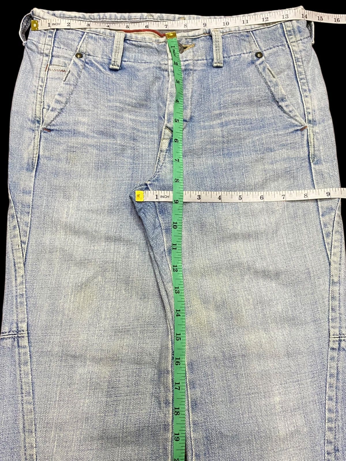 Japanese Brand Vintage Nouvelle Aggressive Woman Faded Flare Jeans Size 28" / US 6 / IT 42 - 15 Thumbnail