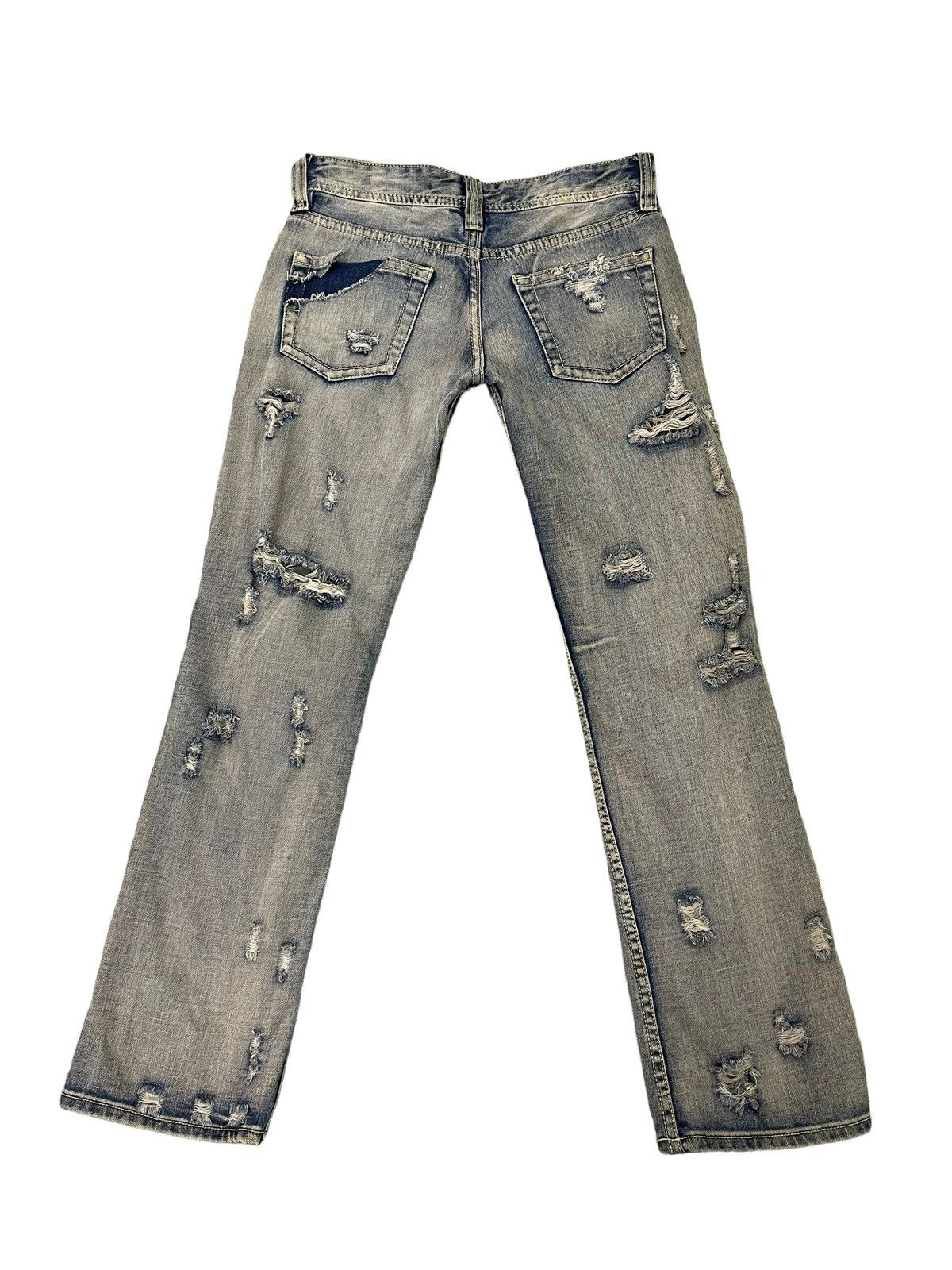 Japanese Brand Damage Jeans Vence Faded Distress Low Rise Slim 8🟦1 Size US 29 - 12 Thumbnail
