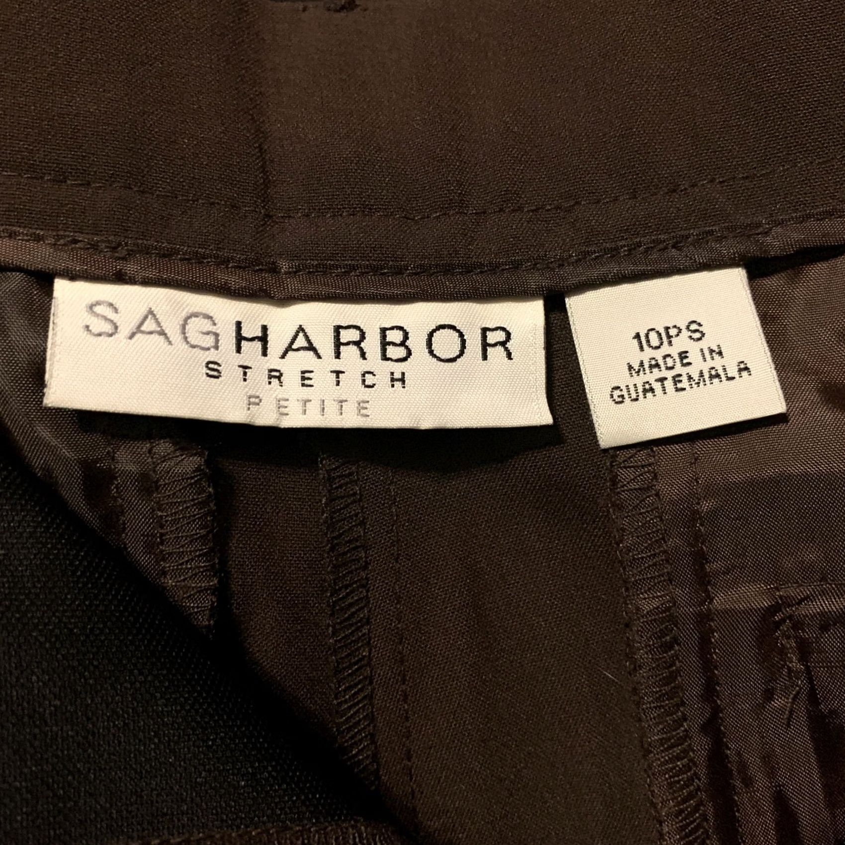 Vintage Sag Harbor Pants Women 10P Brown Petite Stretch Straight Leg Trousers 780 Dress Pants Slimming Pockets Belt Loops Size 32" / US 10 / IT 46 - 3 Thumbnail