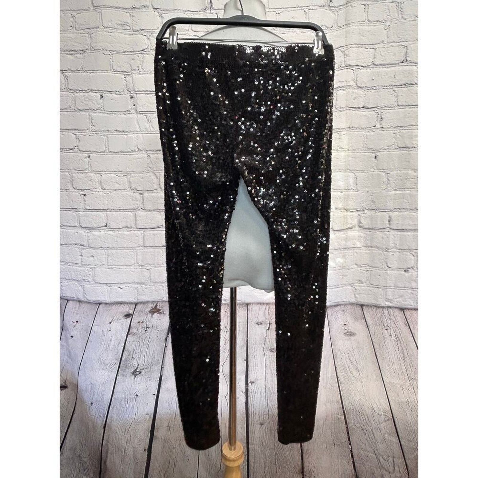 Express Express- High Waisted Sequin Leggings Size 28" / US 6 / IT 42 - 5 Thumbnail