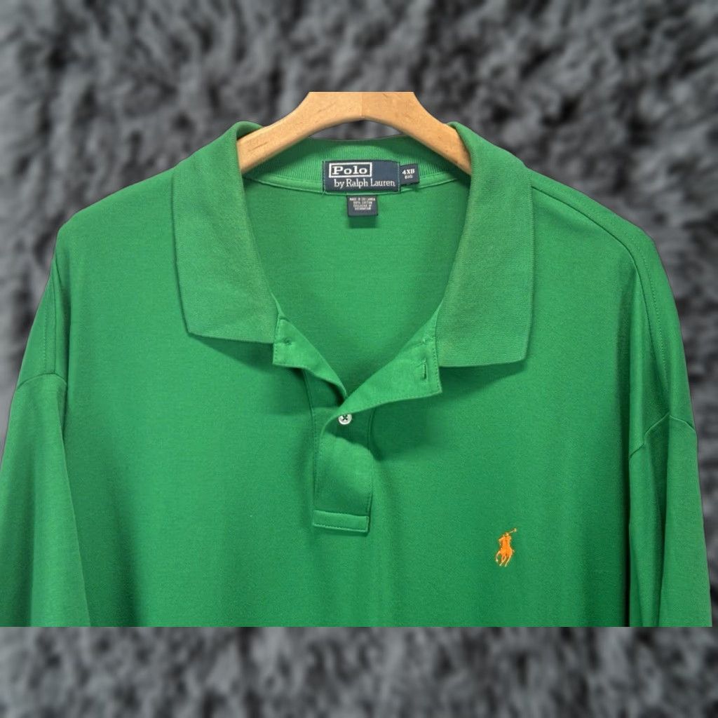 Ralph Lauren VINTAGE Polo Ralph Lauren Polo Shirt 4XB Men Big & Tall Green Orange Pony Polo Shirt Men Big & Tall Green Orange Pony Size US XXL / EU 58 / 5 - 1 Thumbnail