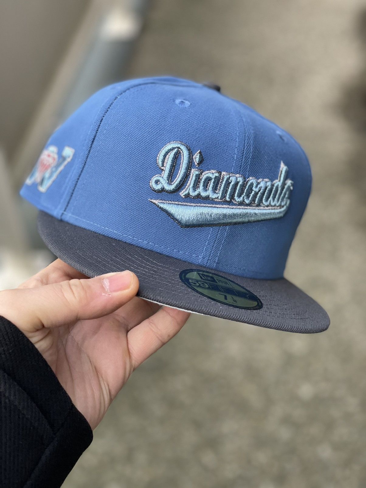 image of New Era 59Fifty Waterloo Diamonds Size 7 1/8 in Blue Gray, Men's