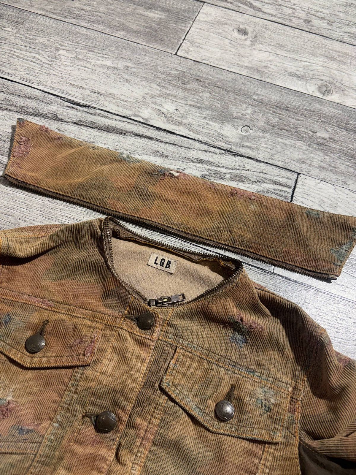 Le Grande Bleu (L.G.B.) L.G.B. Maniac Corp Corduroy camouflage velvet denim jacket Size US S / EU 44-46 / 1 - 7 Thumbnail
