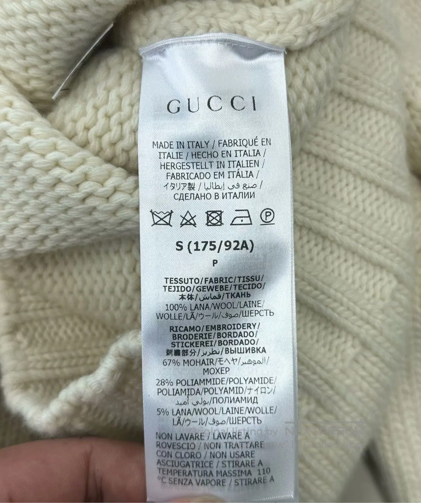 Gucci Guicci White logo rabbit jacquard knitted cardigan| Size S / US 4 / IT 40 - 4 Thumbnail