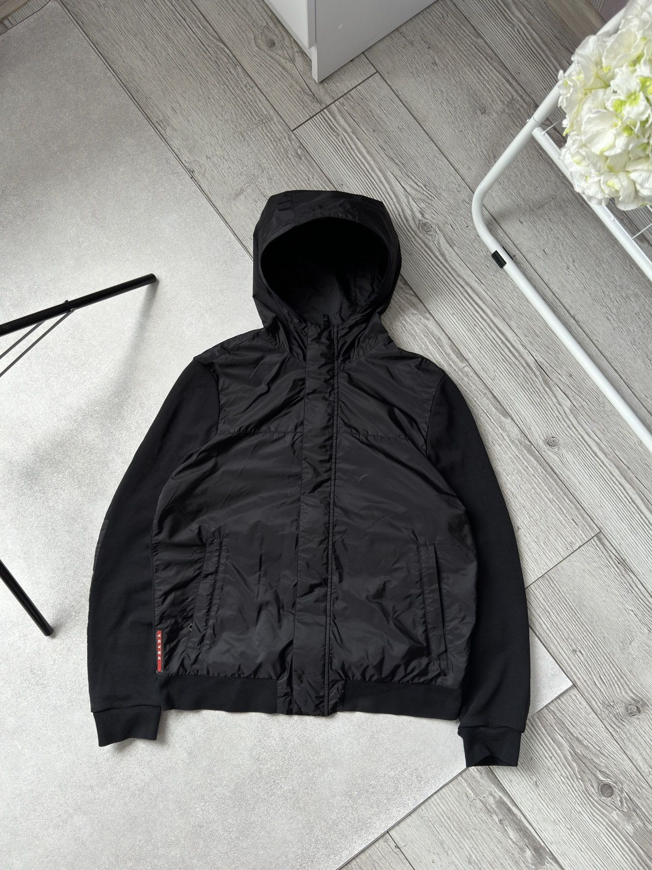 Prada Vintage Prada red tab nylon jacket hoodie Size US L / EU 52-54 / 3 - 1 Thumbnail