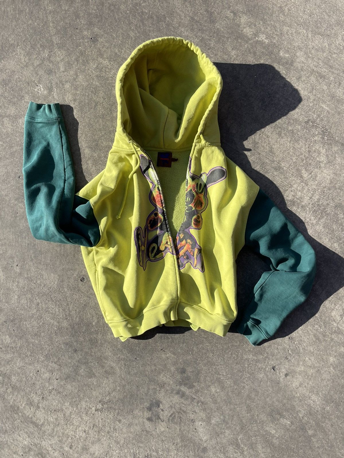 image of Heaven By Marc Jacobs “Acid Bunny” Zip-Up Jacket in Green, Men's (Size Medium)