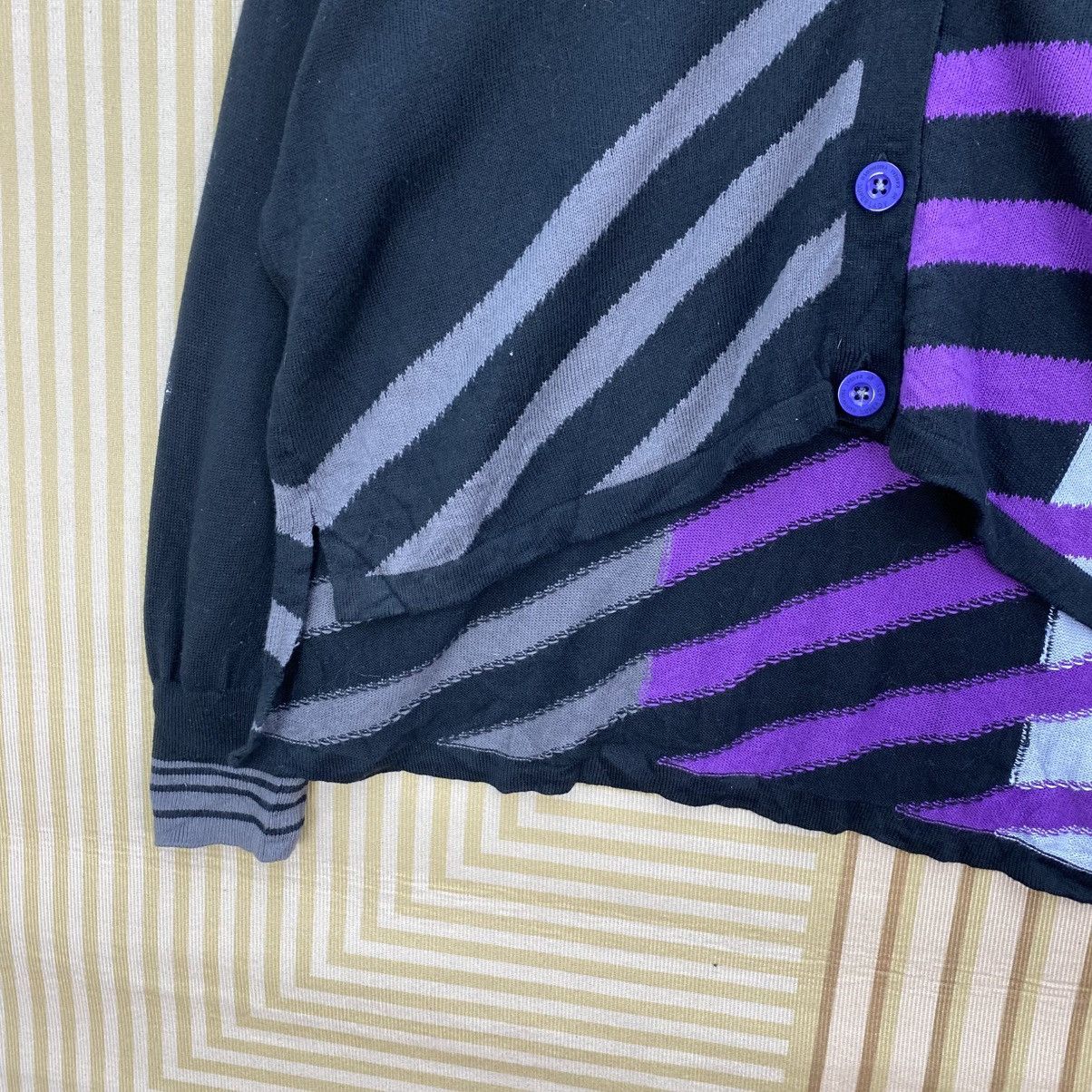 Kansai Yamamoto 🫶Kansai Yamamoto Cardigan V neck Striped Size L / US 10 / IT 46 - 4 Thumbnail