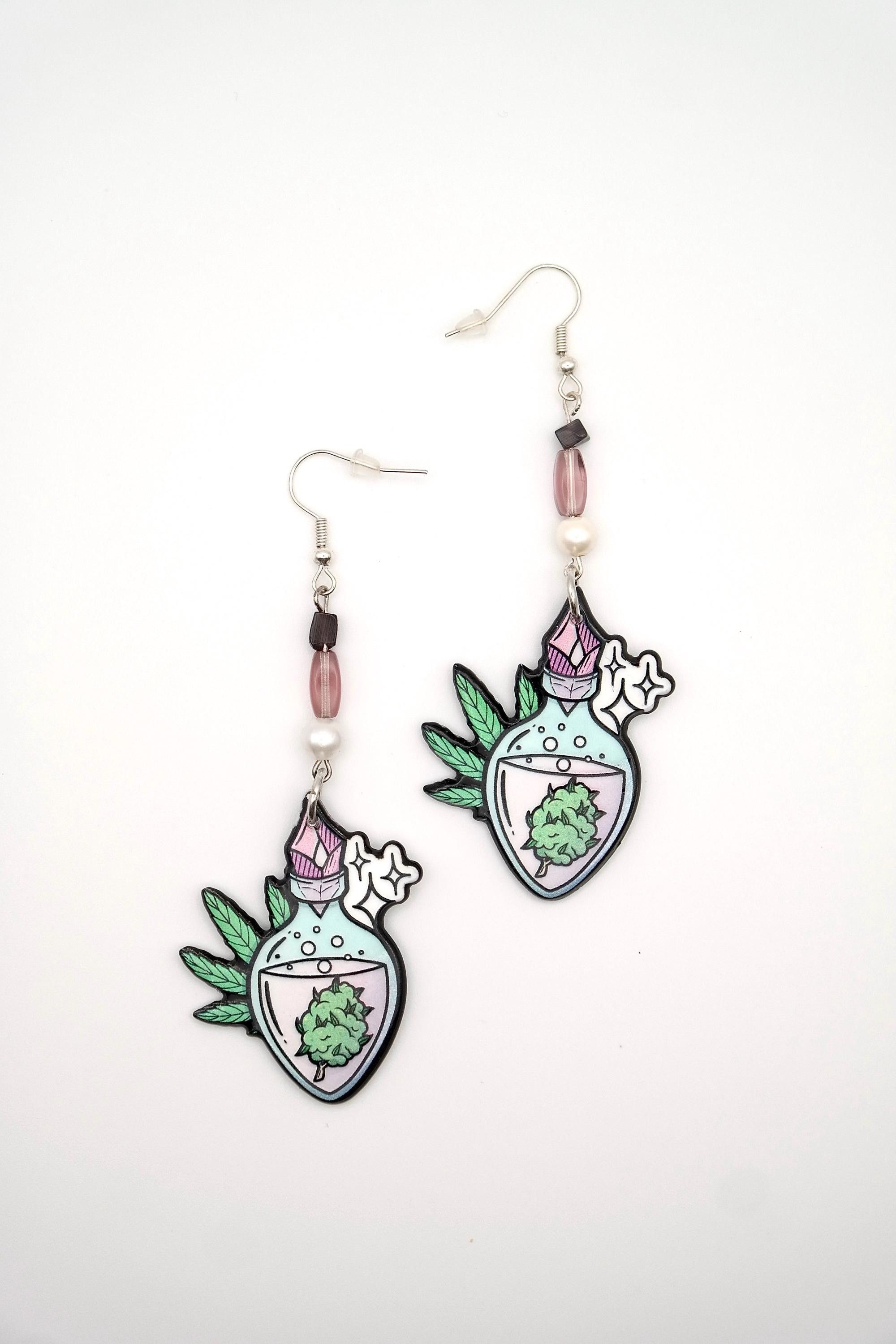 Handmade Magical 420 Flower Earrings Size ONE SIZE - 5 Thumbnail