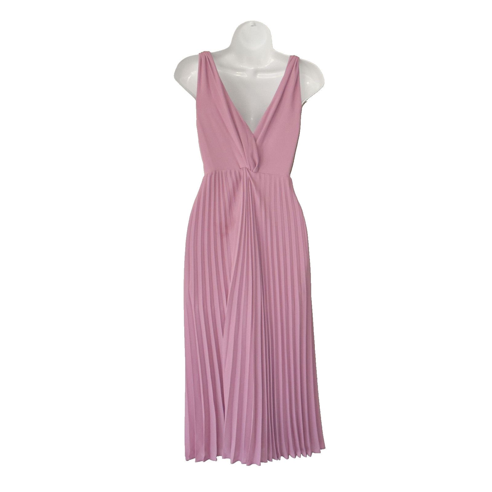 Vince NWT VINCE Baies Twist Front Pleated A Line Midi Dress 4 $325 Size S / US 4 / IT 40 - 4 Thumbnail