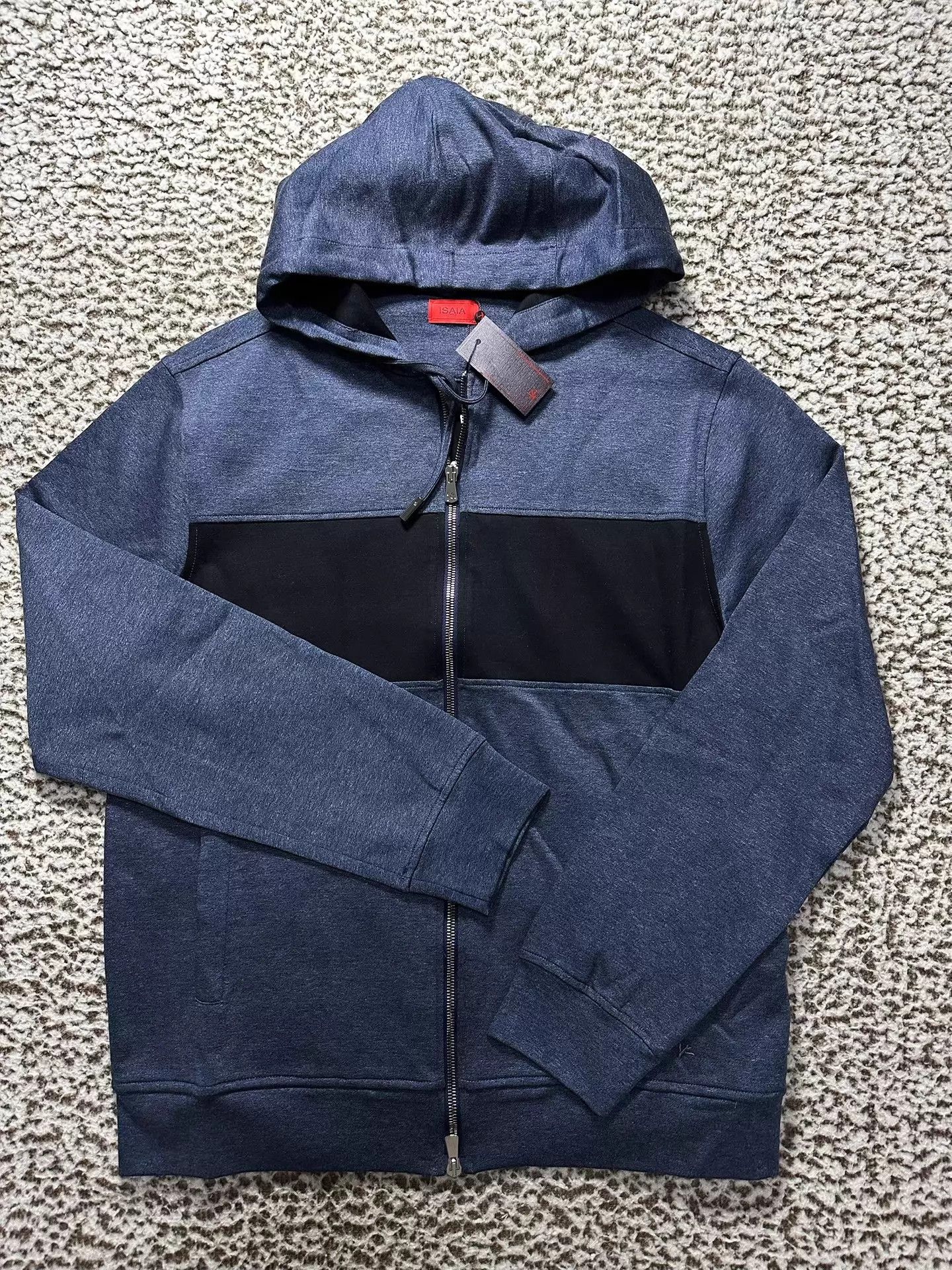 Isaia Isaia Naples Made Casual Blue Hooded Jacket S Size US S / EU 44-46 / 1 - 1 Thumbnail