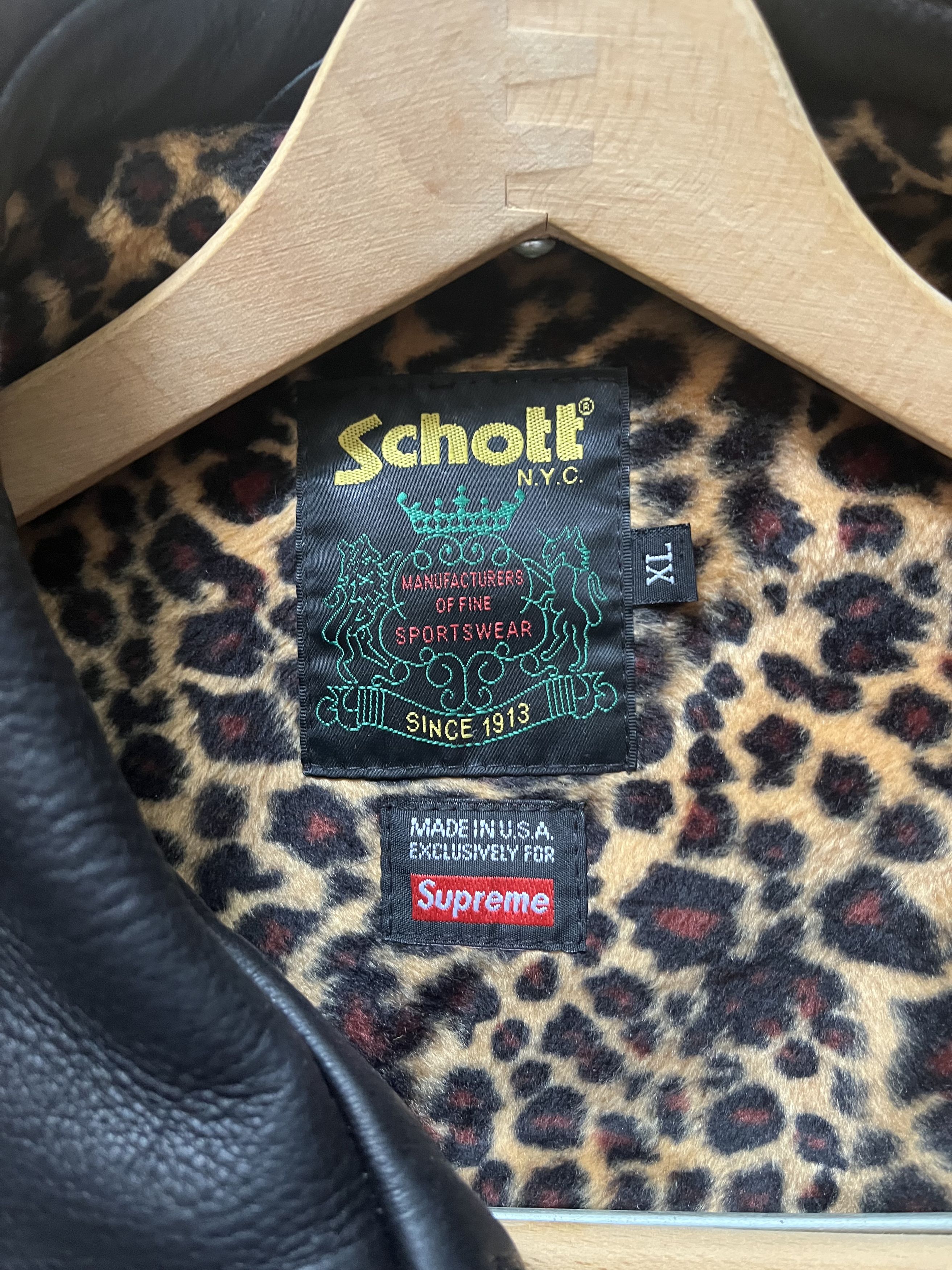 Schott × Supreme Supreme®/Schott® Leather Racer Jacket Size US XL / EU 56 / 4 - 6 Thumbnail