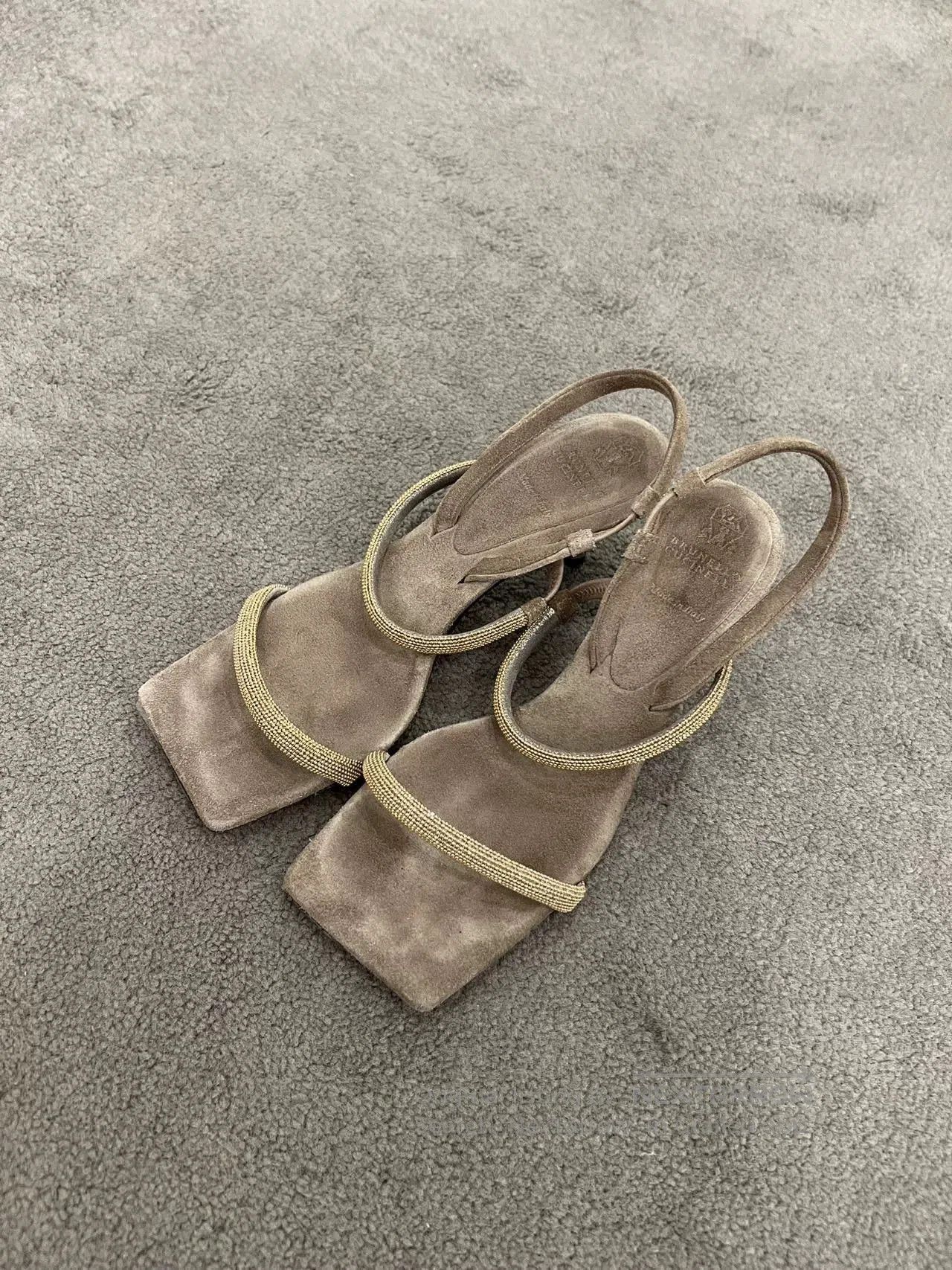 Brunello Cucinelli Brunello Cucinelli Square Toe Sandals. Size US 5.5 / IT 35.5 - 3 Thumbnail