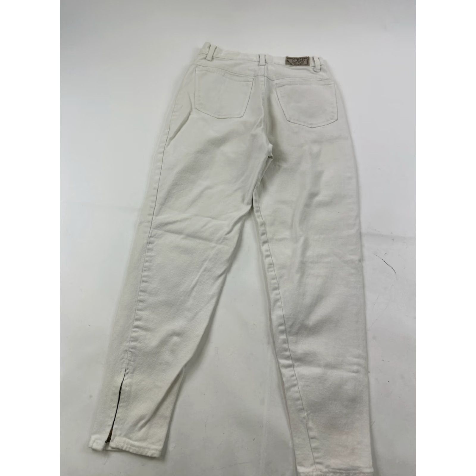 Vintage BonJour Jeans Womens 8 White Denim 5-Pocket High Rise Skinny Ankle Zip Regular Mens Womens Girls etc Size 30" / US 8 / IT 44 - 2 Thumbnail