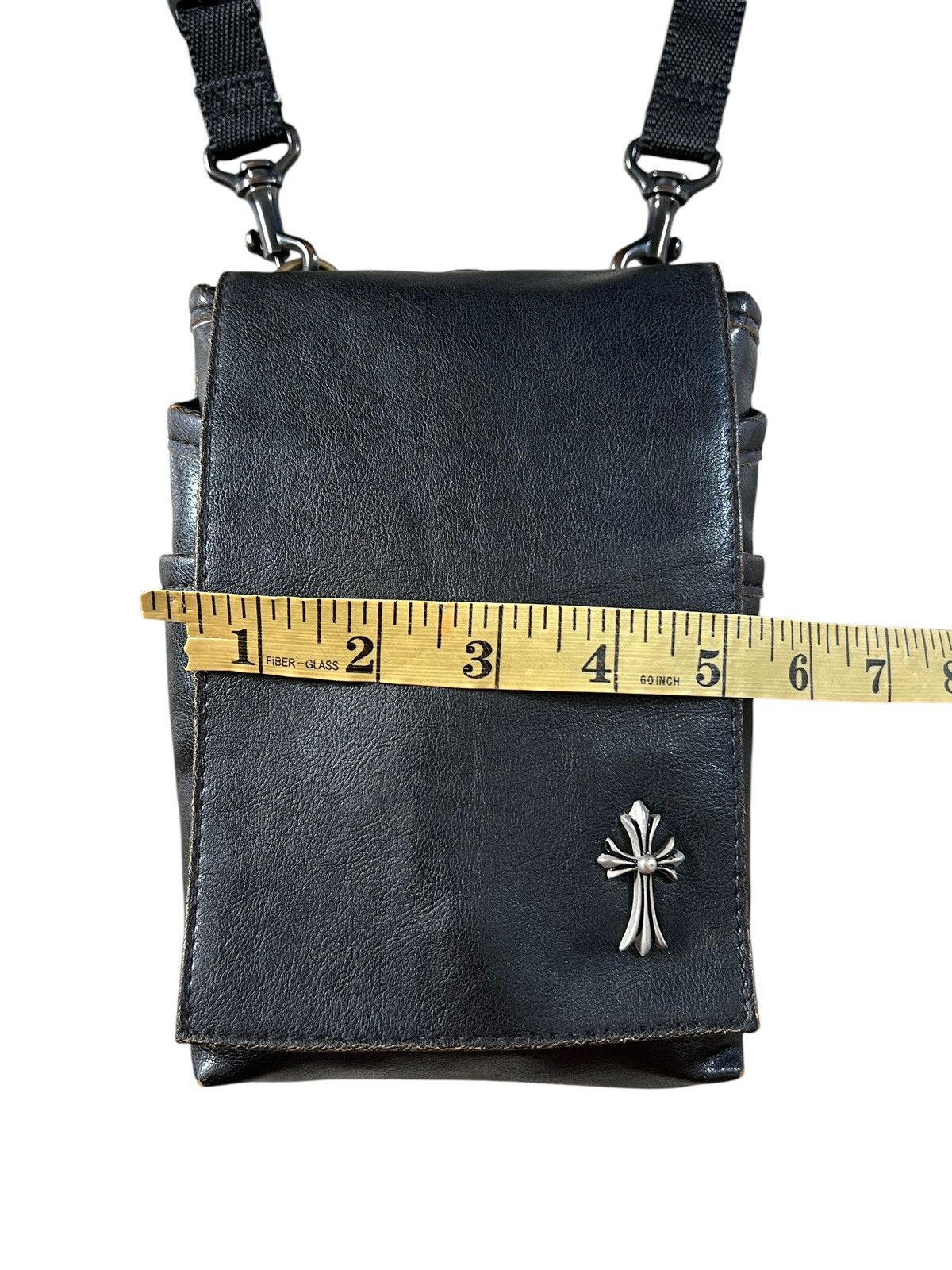 Japanese Brand Fabric Connection 🇯🇵 Leather Cross Logo Sling Bag Size ONE SIZE - 16 Thumbnail