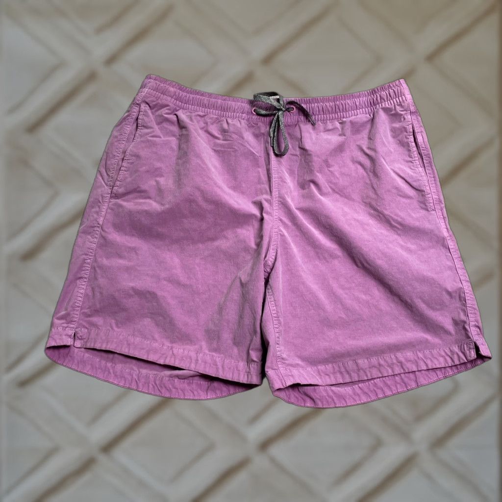 Bonobos VINTAGE BONOBOS Chino Shorts Mens Large Purple Cotton Nylon Elastic Waist Drawstring 35x6.5 Casual 90s Mens Size US 33 - 1 Thumbnail