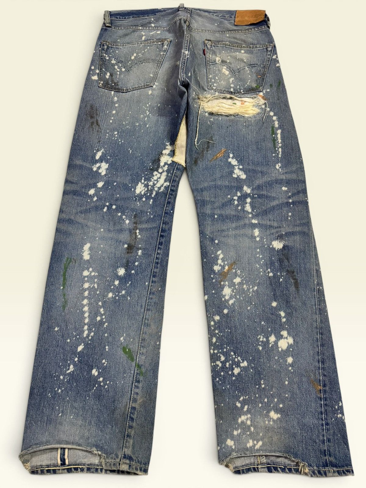 Levi's × Undercover Vtg Levis 501xx Big E Selvedge Splatter Patchwork Boro Jeans Size US 36 / EU 52 - 3 Thumbnail