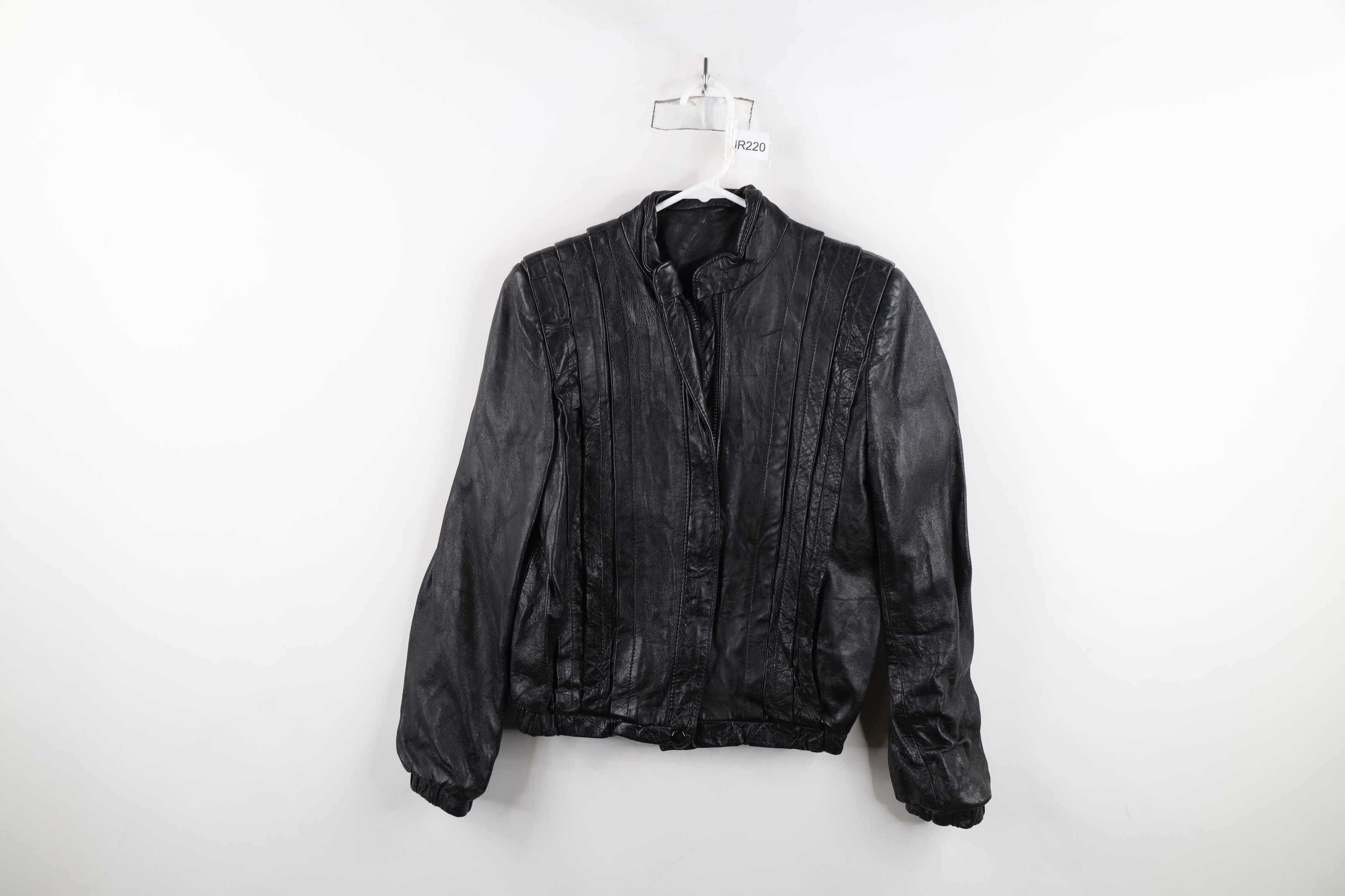 Vintage Vintage 80s 90s Streetwear Leather Cafe Bomber Jacket Black Size M / US 6-8 / IT 42-44 - 1 Thumbnail